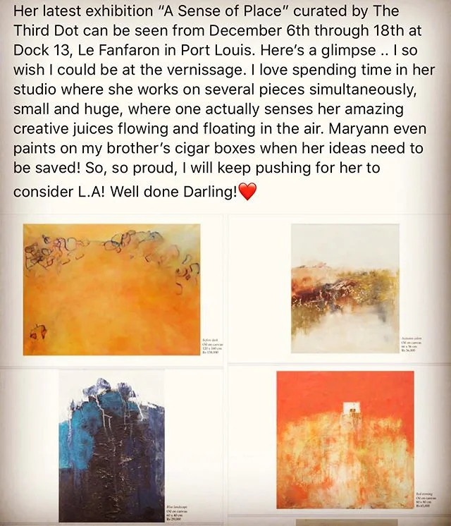 A special thank you to Veronique Maingard for her lovely message 💕

#exhibition #art #artist #artwork #artcollector #artlover #artistsoninstagram #artcollective #artbasel #oilpainting #oiloncanvas #canvaspainting