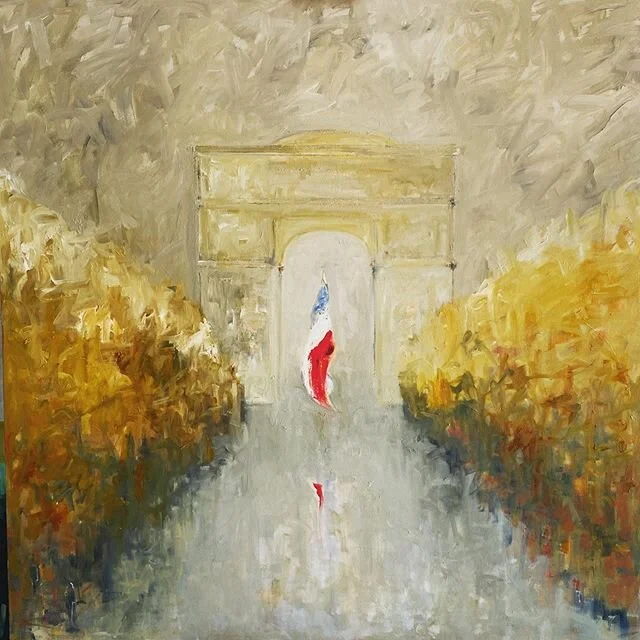 Thinking of my friends in Paris ! Keep safe all #paris #art #arcdetriomphe #oilpainting
