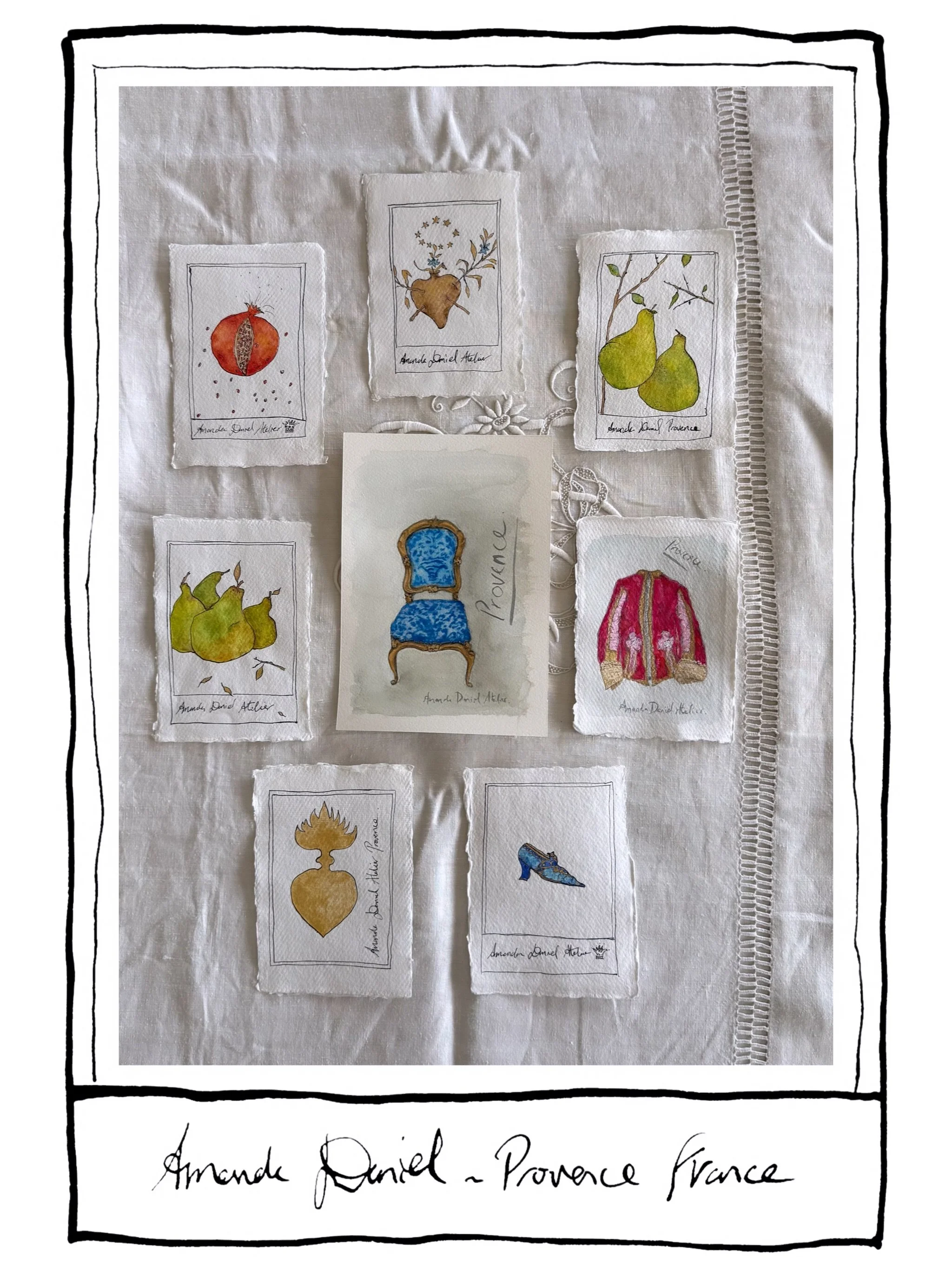 All my little feelings.
Tous mes petits sentiments.

Provence is a state of mind 🍓
La Femme Atelier💋

NEW NEWSLETTER IS UP @substack 
AmandaDaniel.com
Ink &amp; watercolour artist in Provence.
Originals &amp; fine art prints available online.
A gli