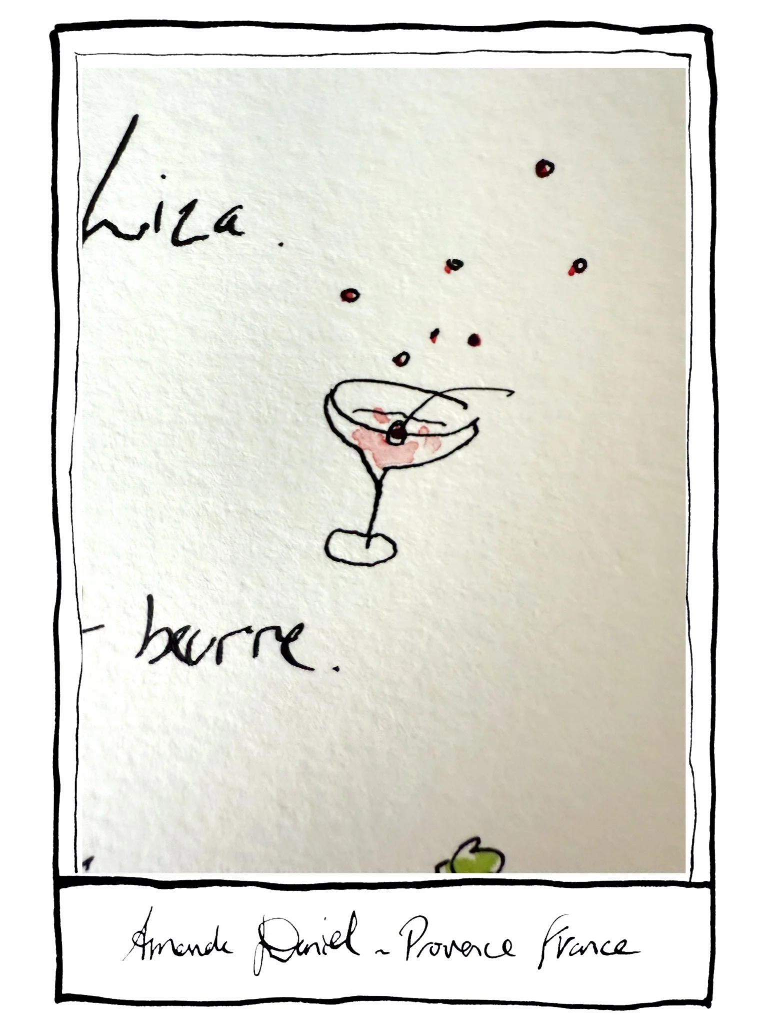A painted Summer menu. 

New newsletter is up, feelings are poached. 
🔗
life disguised as a recipe💋

AmandaDaniel.com
Ink &amp; watercolour artist in Provence.
Originals &amp; fine art prints available online.
A glimpse into the artist&rsquo;s life