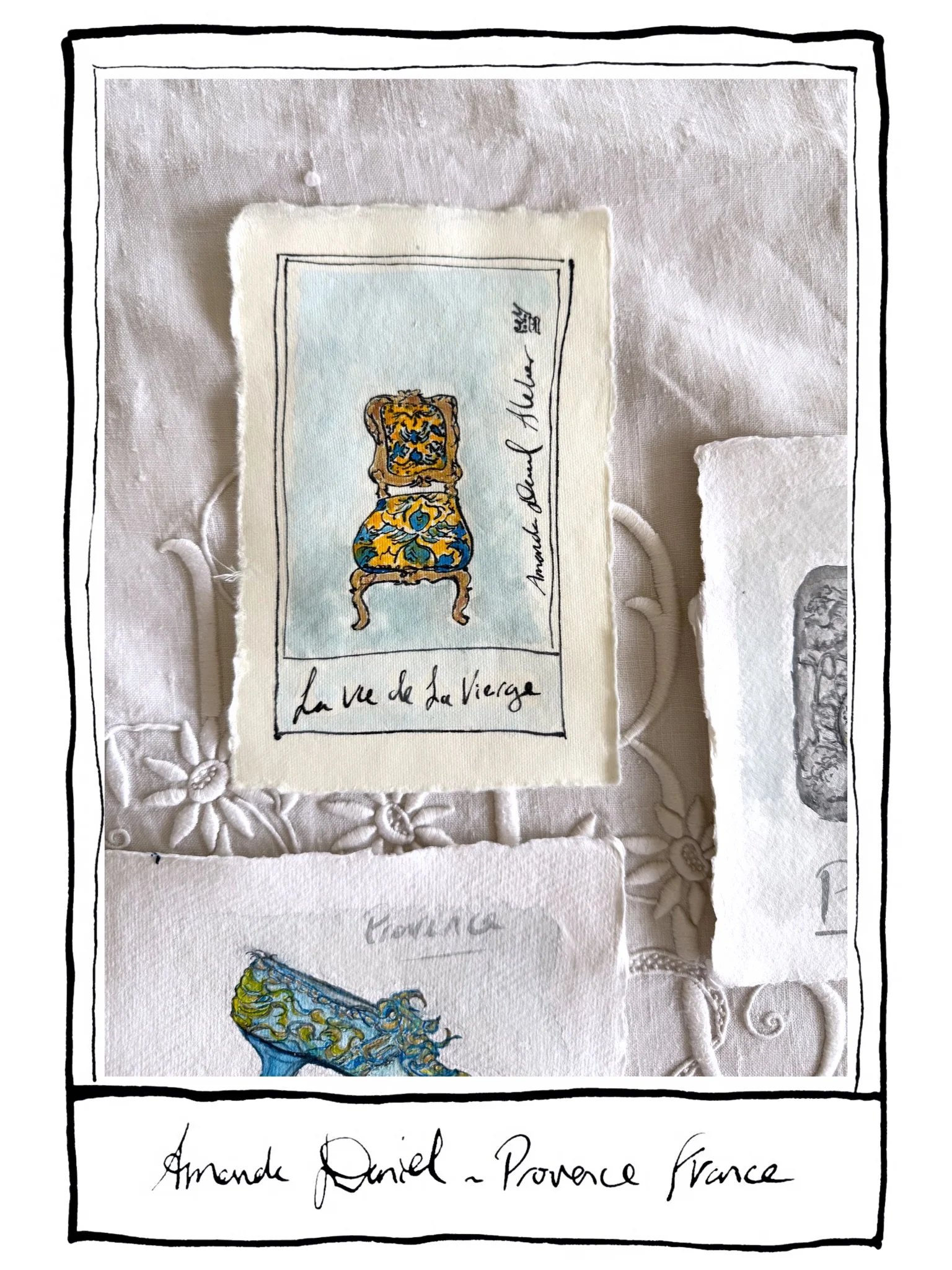 Provence Postcards.

The atelier is open in September. Visit to see my new work &amp; how it happens 💋
All the details are on my website 💋

Provence is a state of mind 🍓
La Femme Atelier💋

NEW NEWSLETTER IS UP @substack 
AmandaDaniel.com
Ink &amp