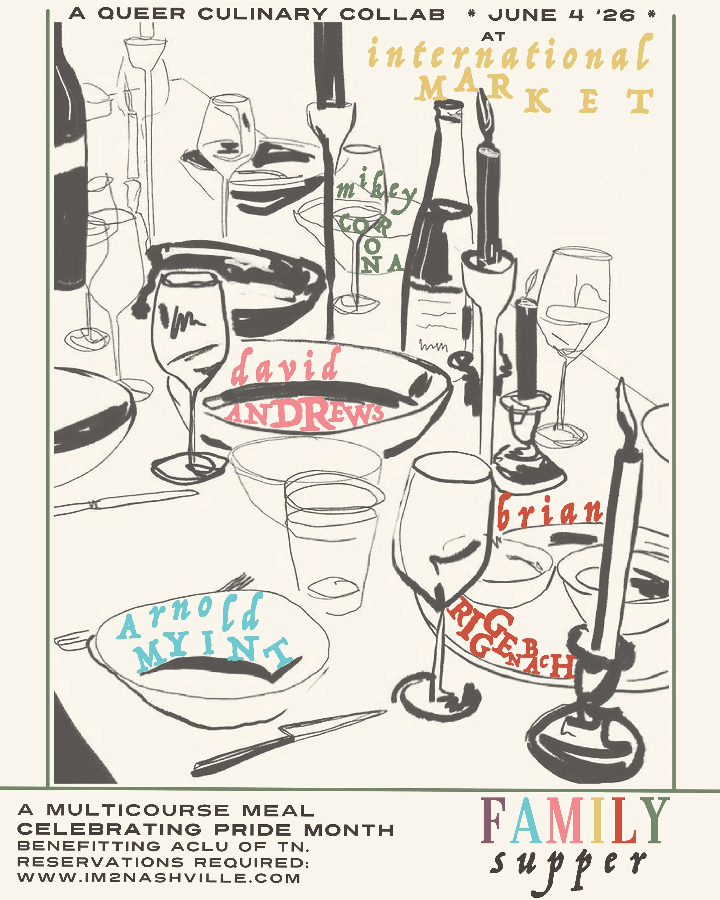 Family Dinner: A Queer Culinary Collab Brings Together Nashville LGBTQ Culinary Talent to Benefit ACLU Tennessee