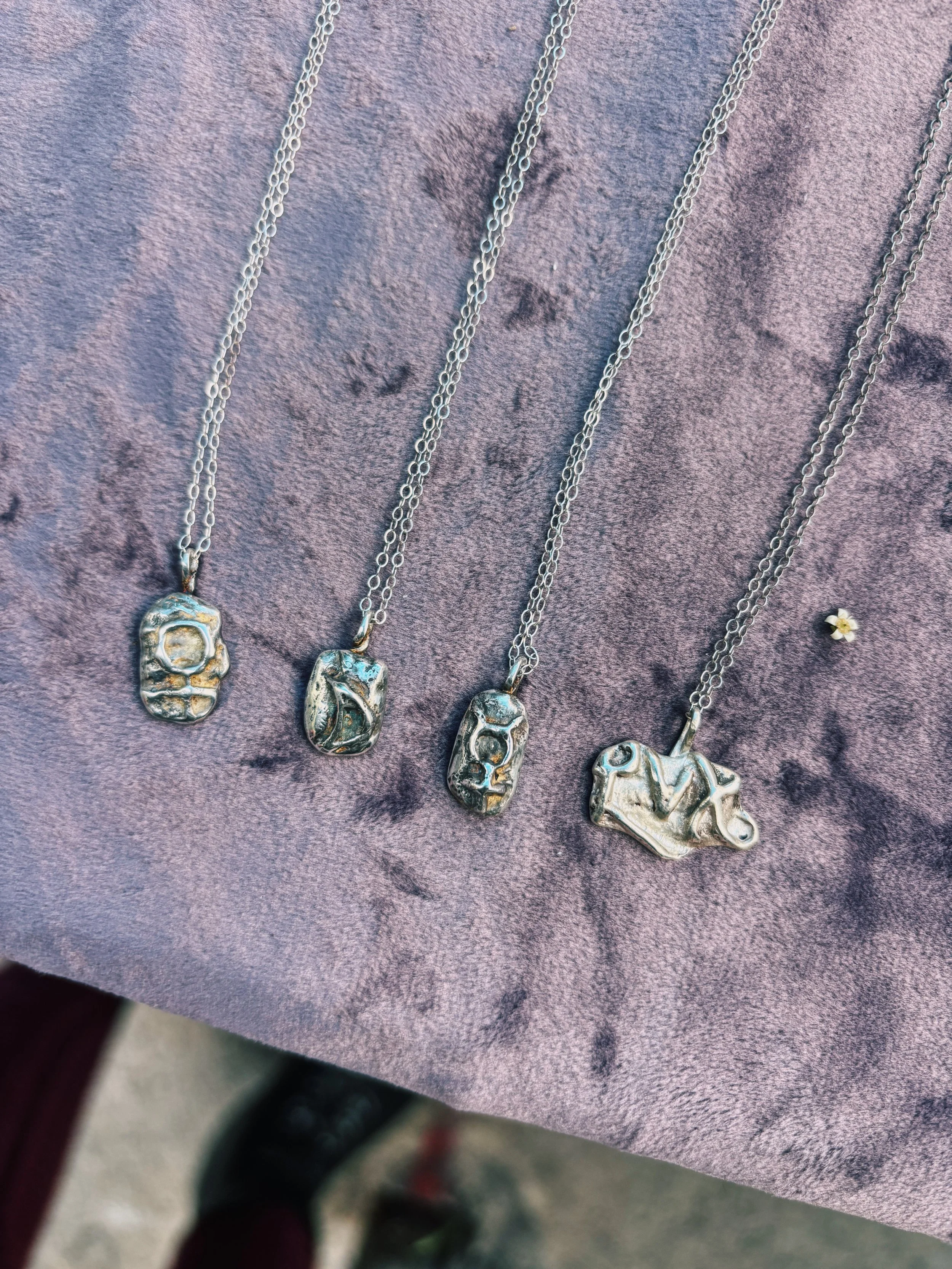 planetary sigil + symbolic silver casted pendants