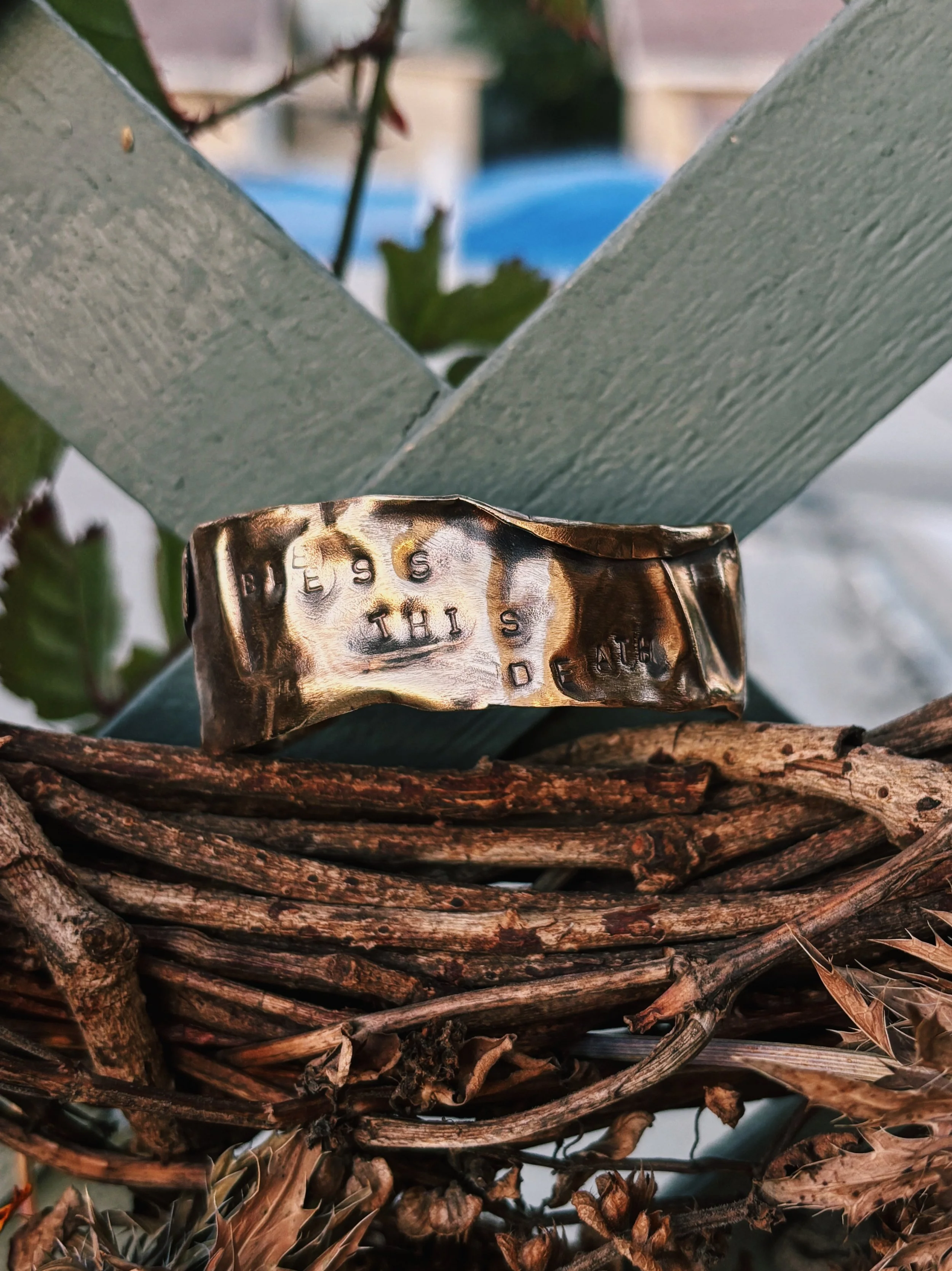 "Bless This Death" Cuff Bracelet, Small