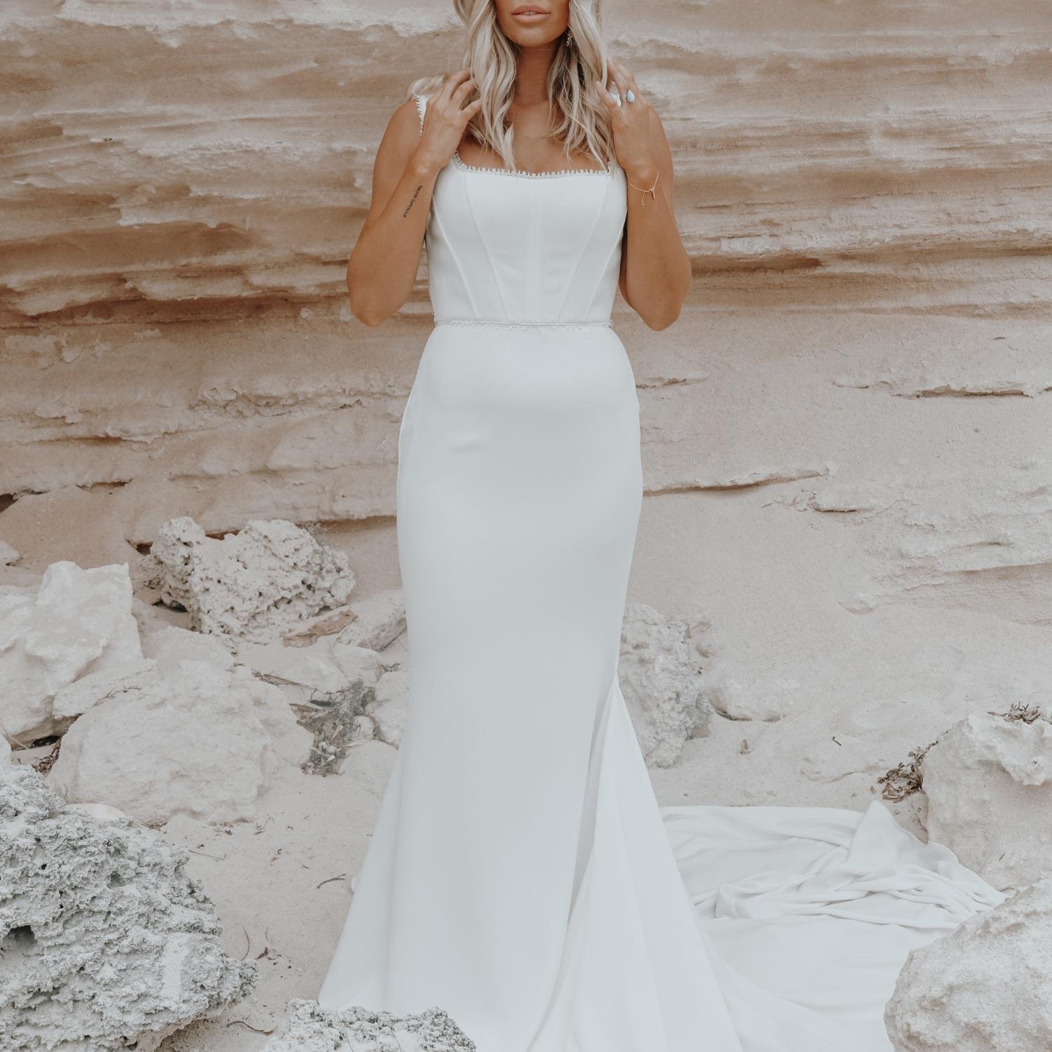 Ocean wedding dress by Rachel Rose Bridal 