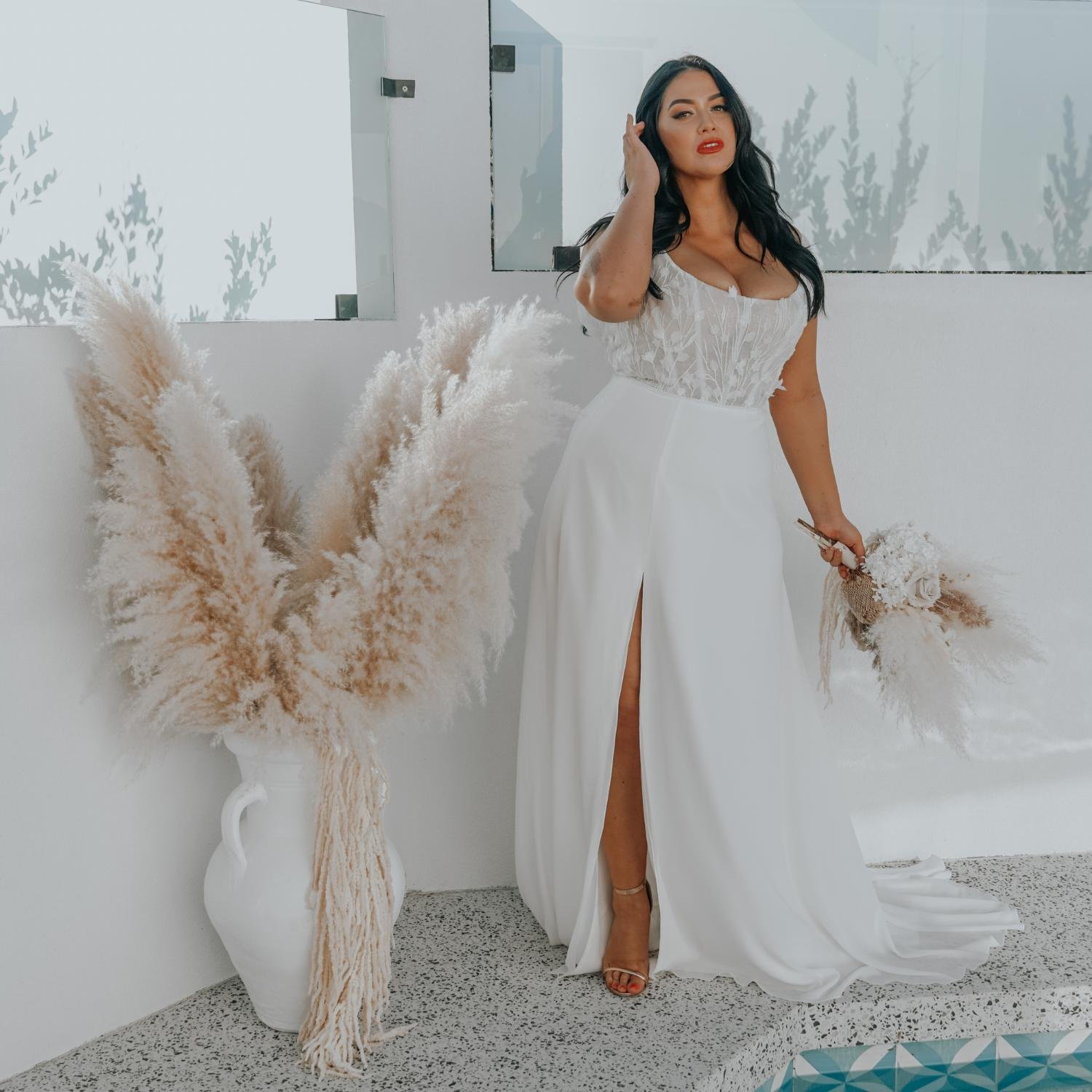 Petal Aura wedding dress by Rachel Rose Bridal 