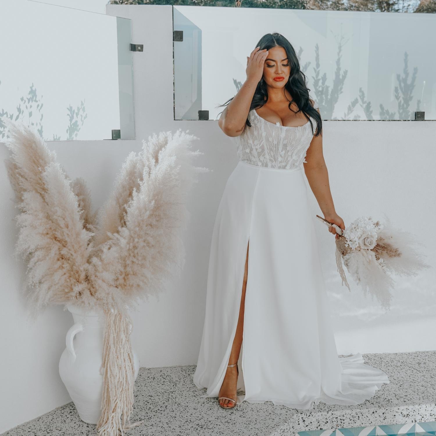 Petal Aura wedding dress by Rachel Rose Bridal 