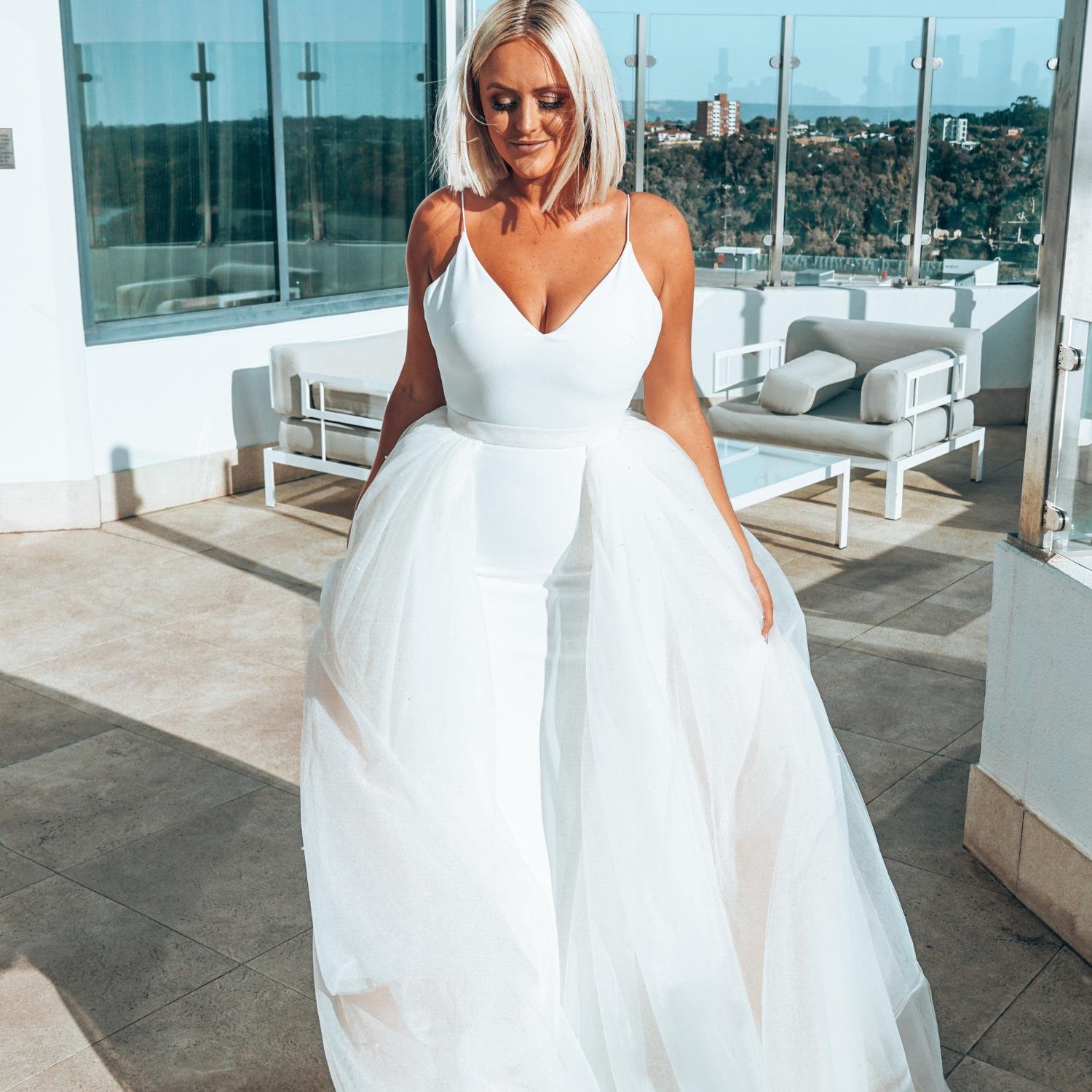 Pearl wedding dress by Rachel Rose Bridal 