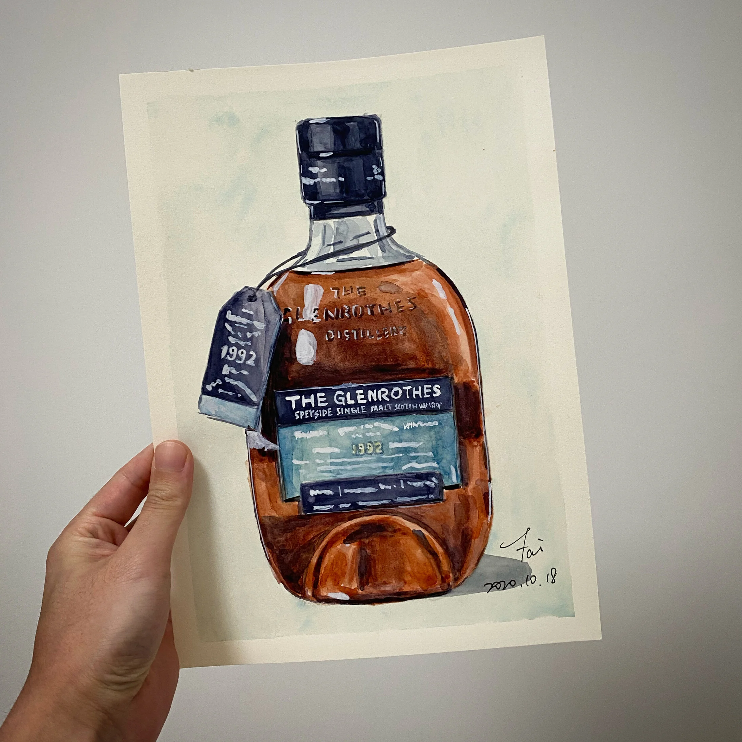 Glenrothes 25YO - 1992 Wine Cask Finish - Original Watercolor