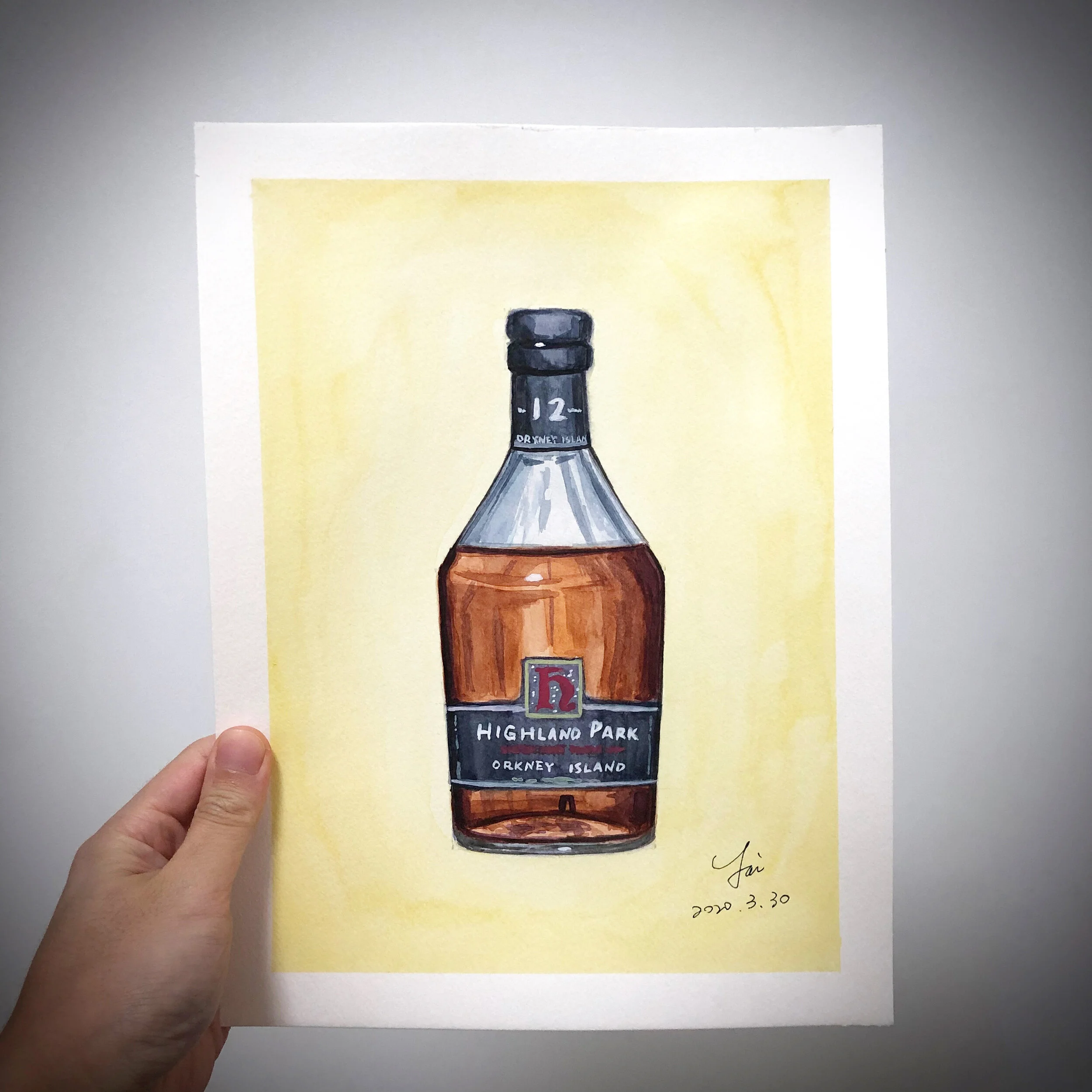 Highland Park 12YO - 1980s - Original Watercolor