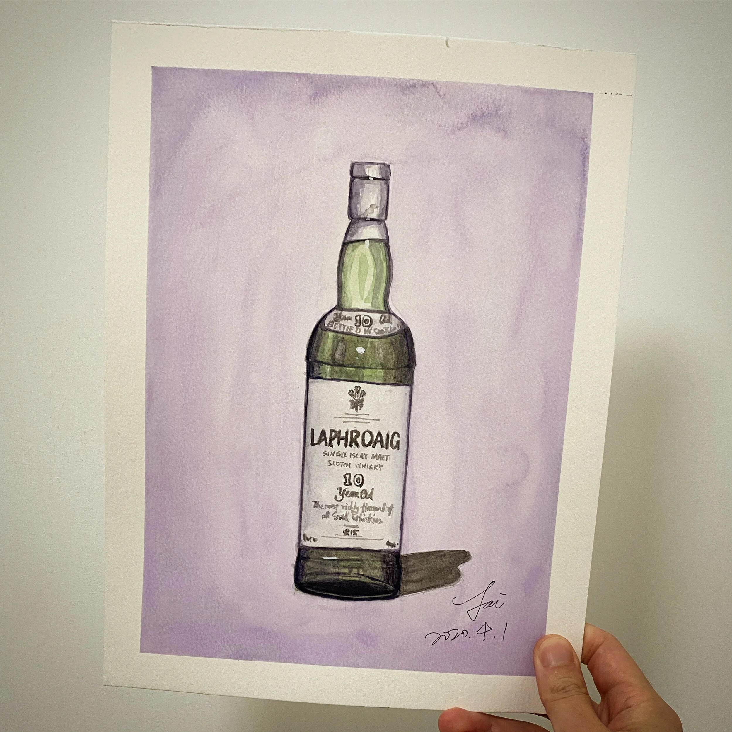 Laphroaig - 10YO - 1990s - Original Watercolor