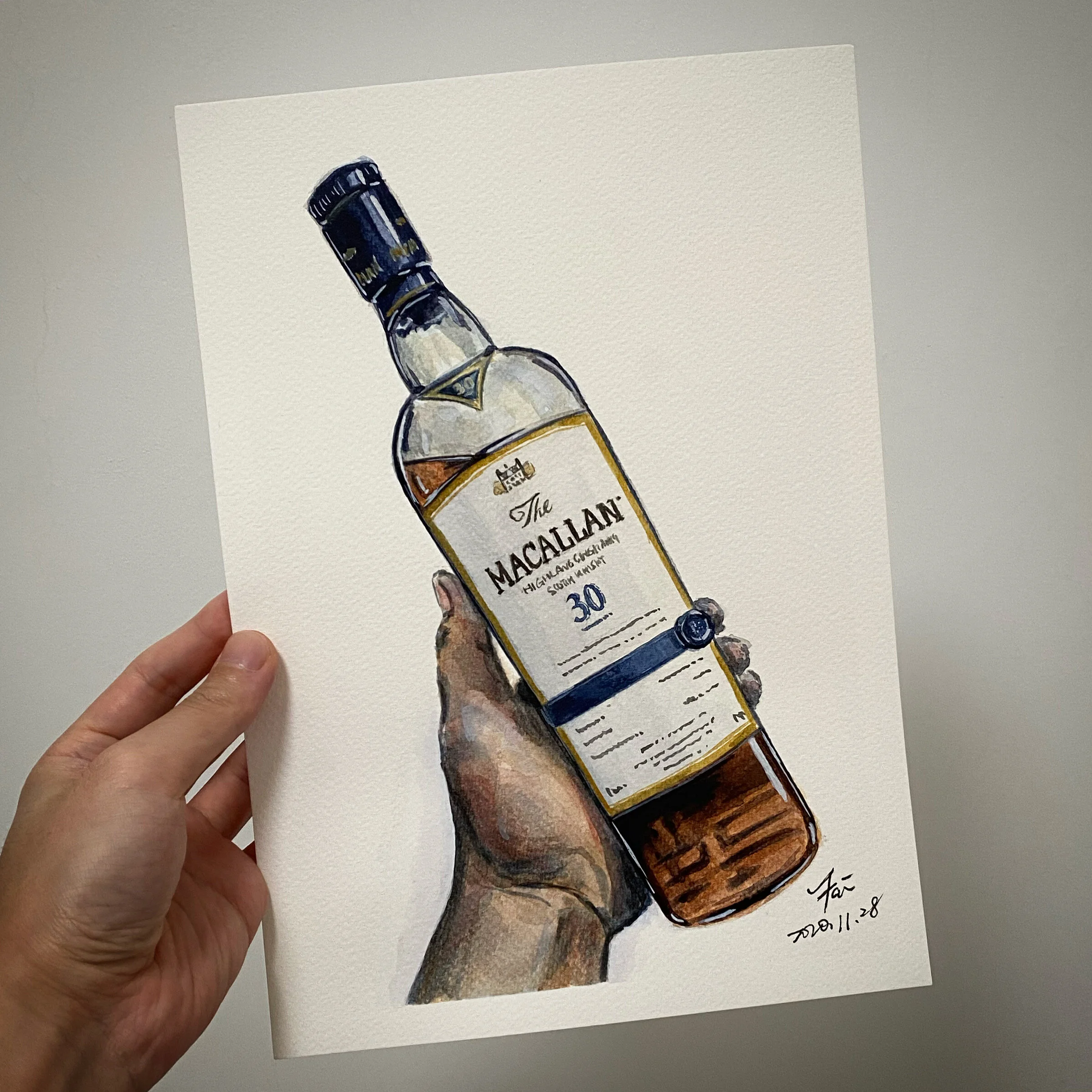 Macallan 30YO - Original Watercolor Painting