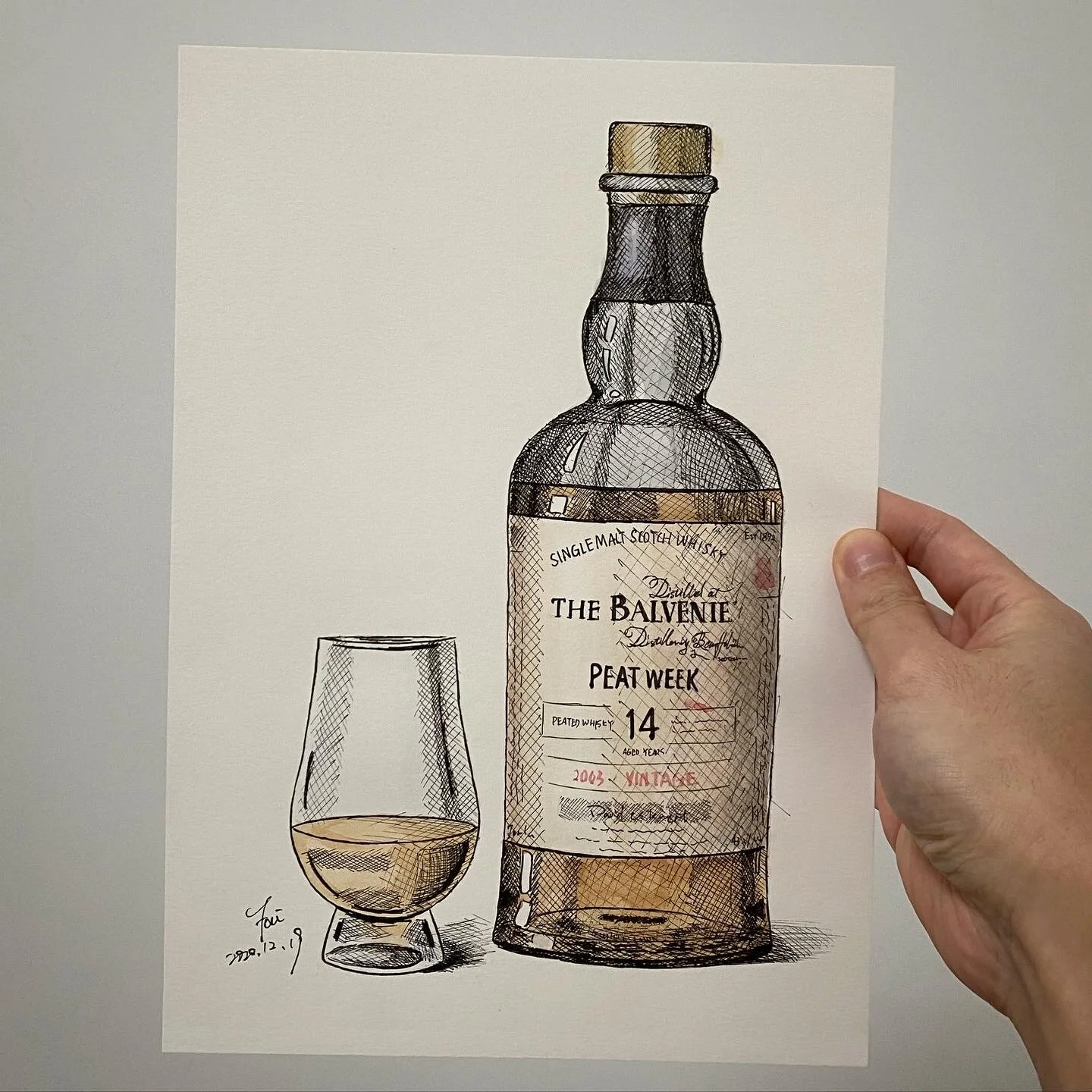 Balvenie 14YO - Peat Week - Original Watercolor Painting