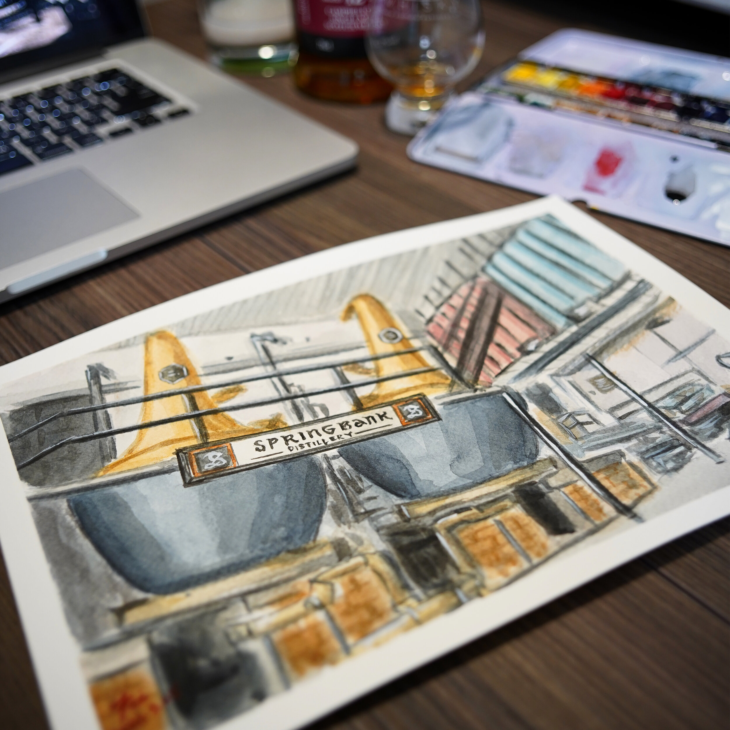 Springbank Distillery  - Original Watercolor Painting