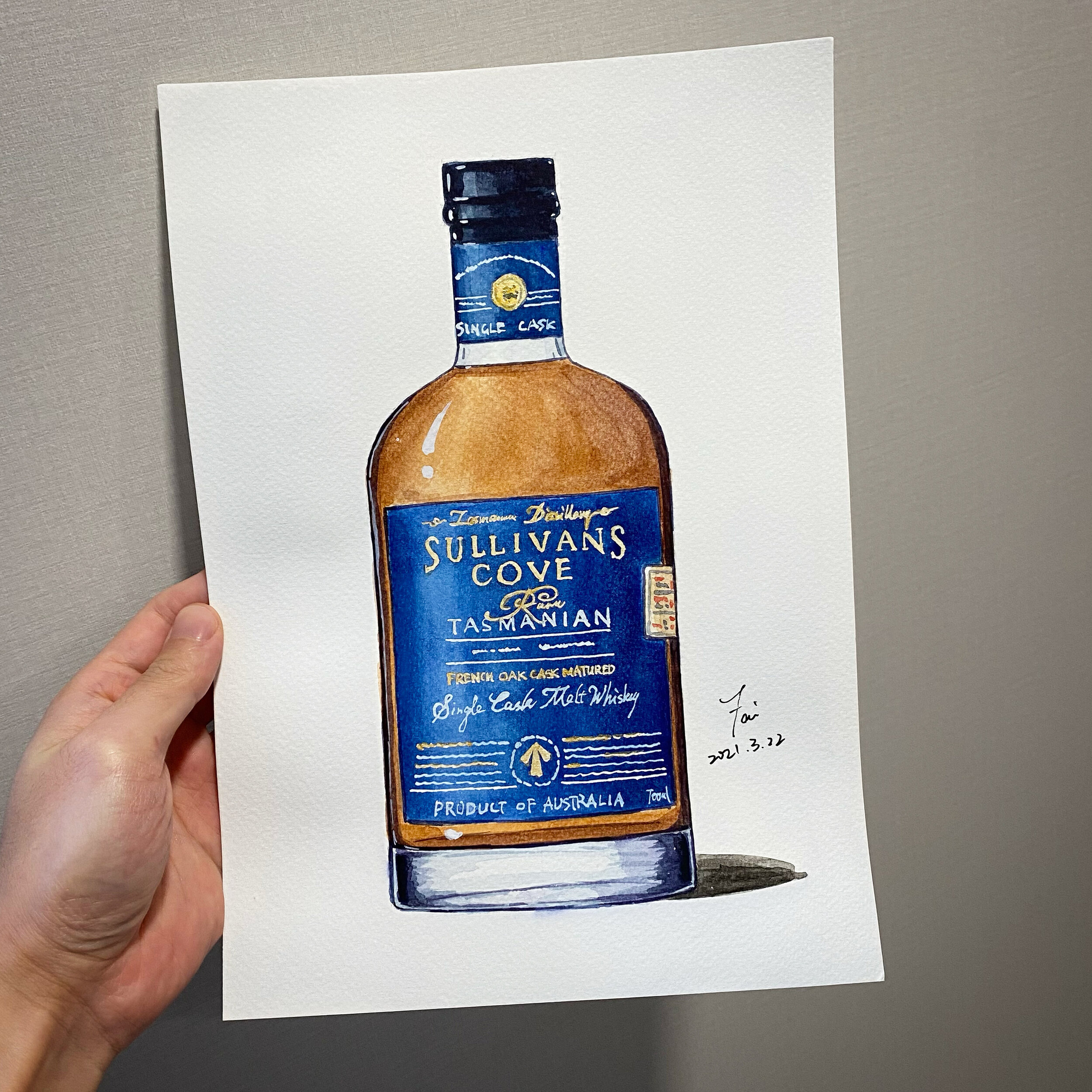 Sullivans Cove French Oak Cask Matured - Original Watercolor Painting