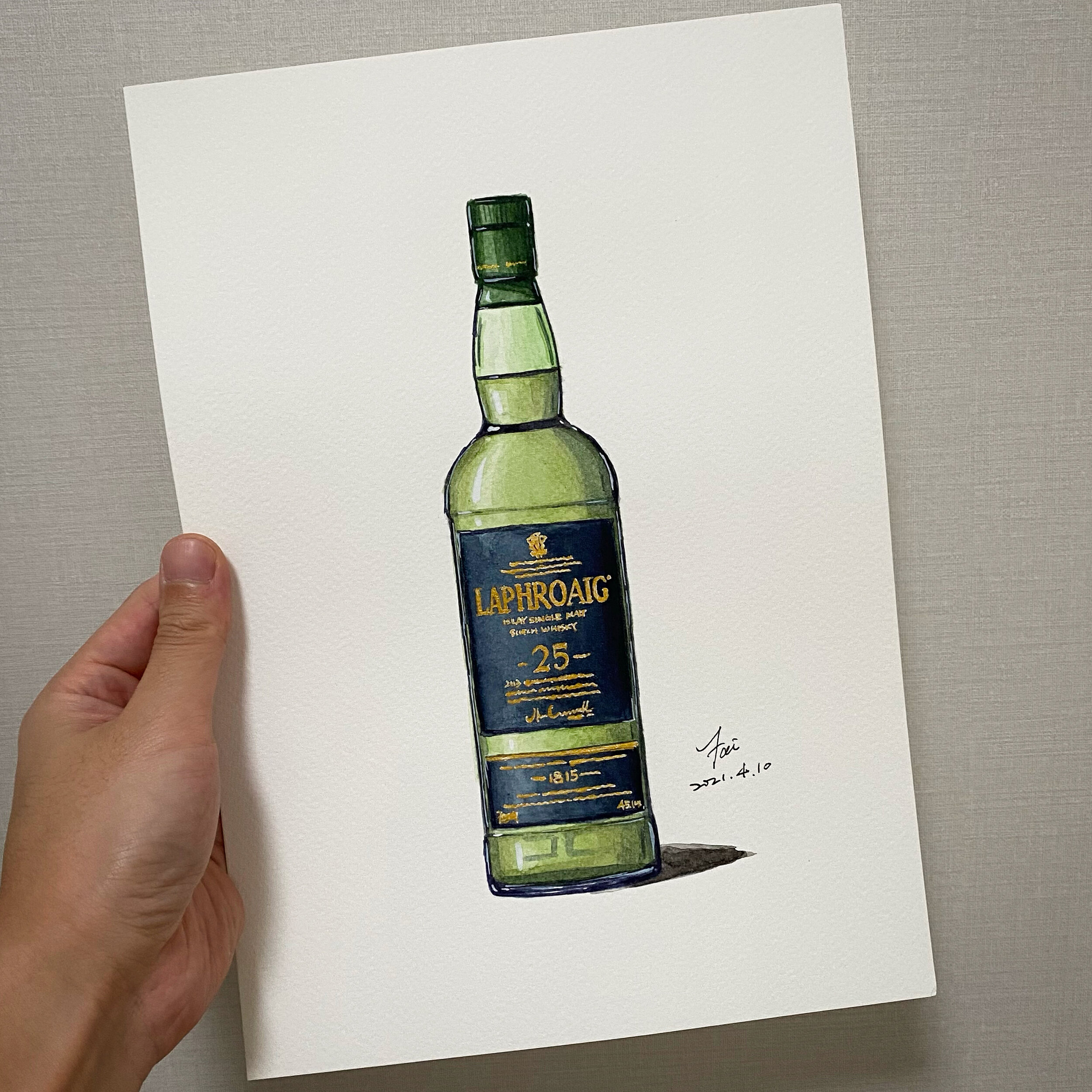 Laphroaig 25YO (2013) - Original Watercolor Painting