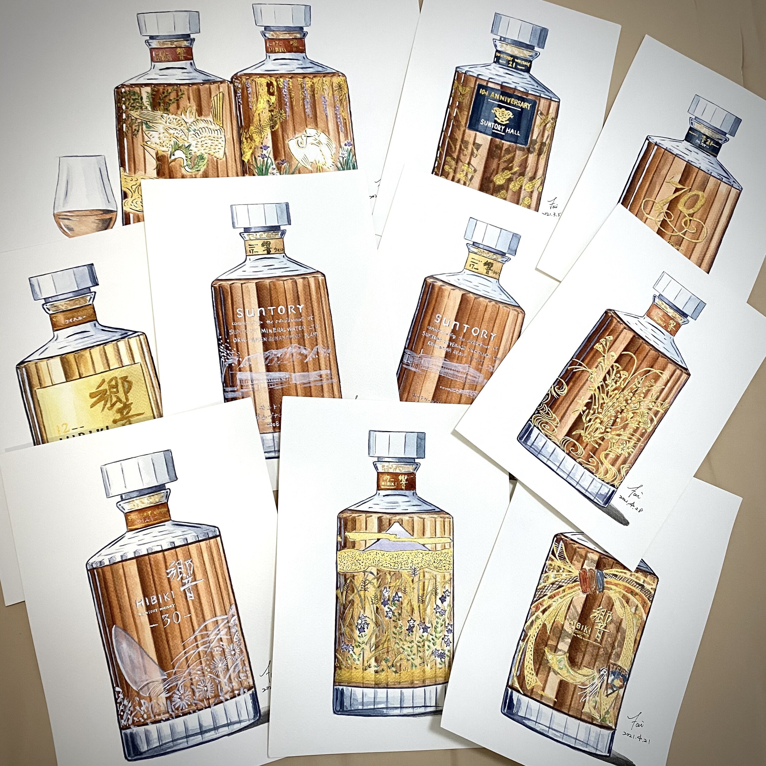 Hibiki Limited Editions - Original Watercolor Paintings