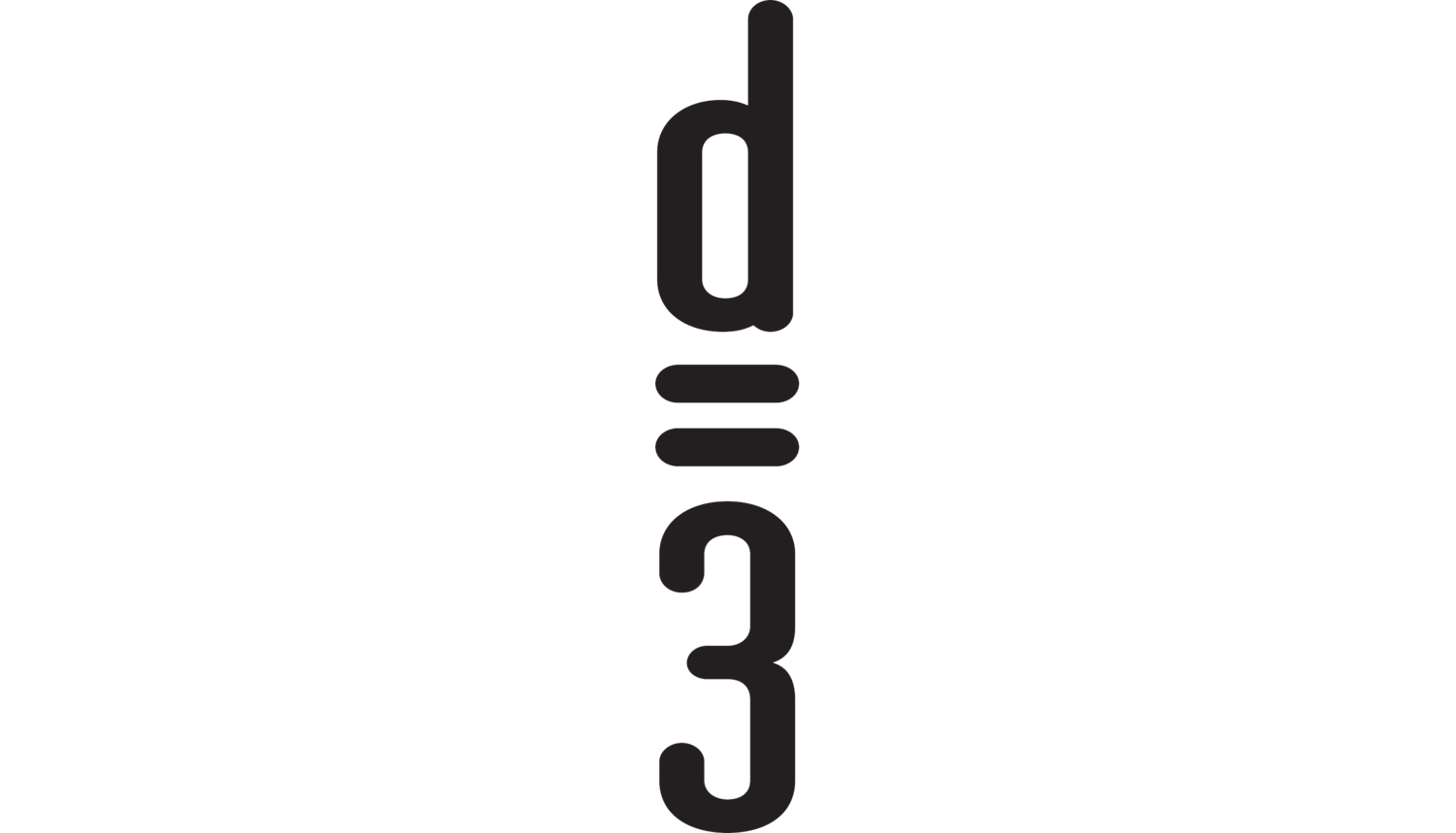 d=3