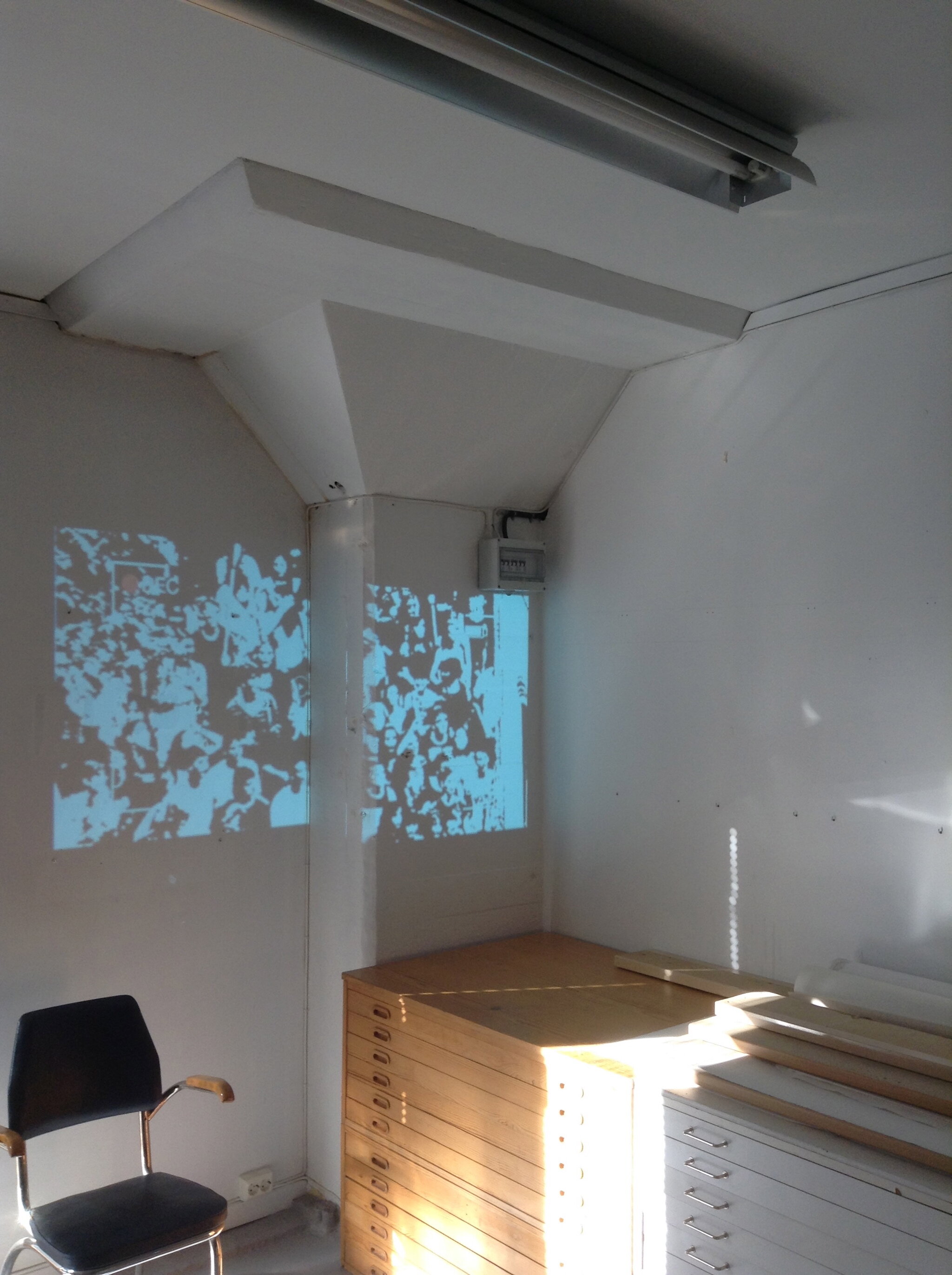 View from projection in studio