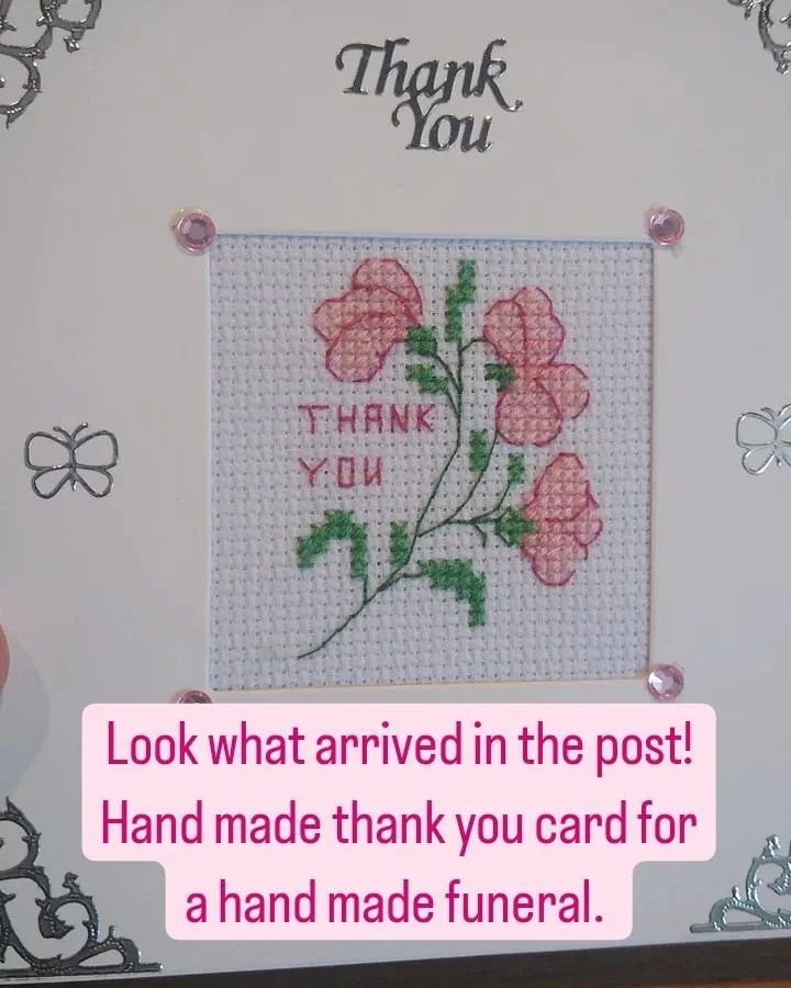 It's always special when people send a thank you card, it's extra special when they hand make it. 
#handmade
#personalceremony 
#craftingistherapeutic