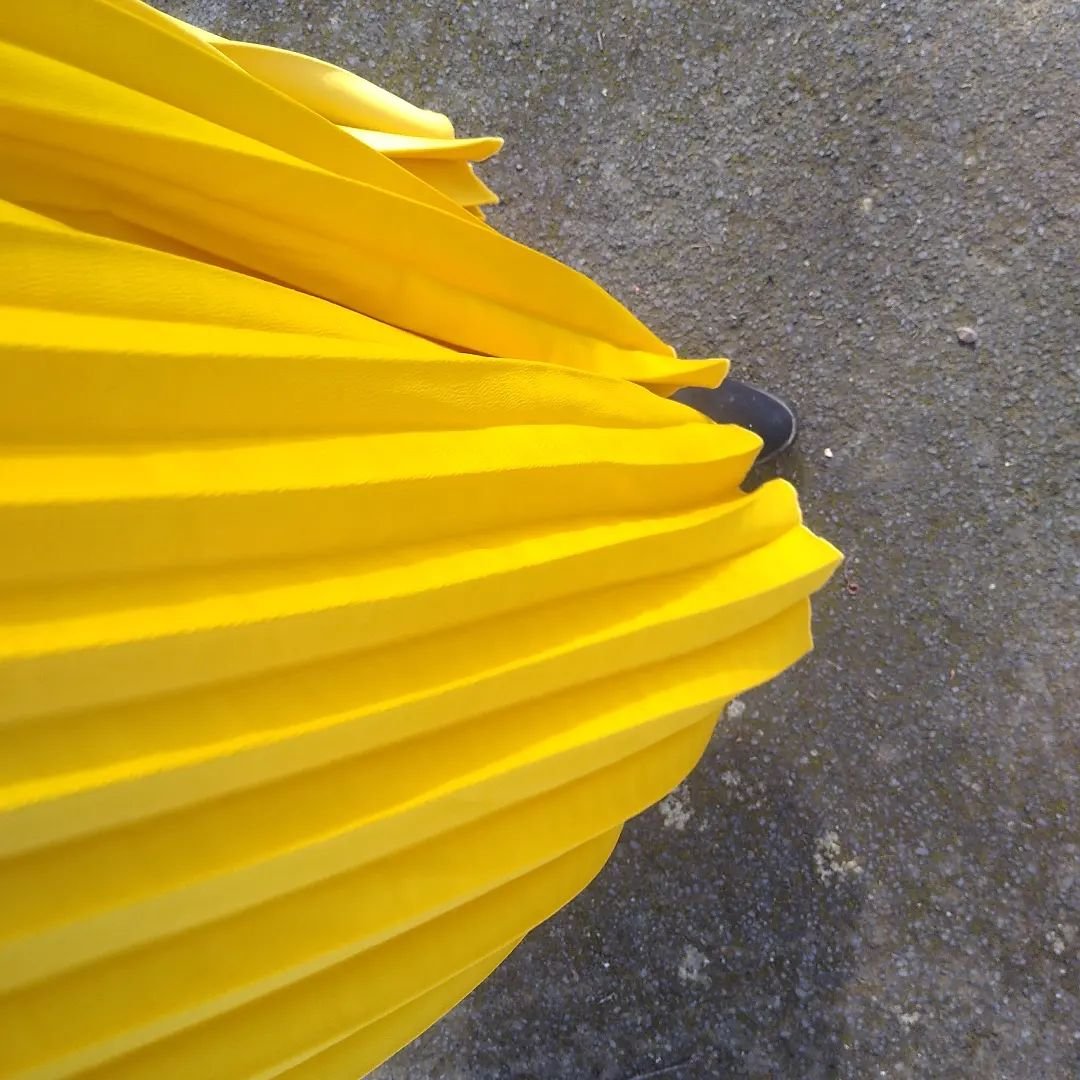 When I spotted this sunny yellow skirt in a charity shop I thought it would be great for officiating at weddings .... But it's debut was at a funeral for vibrant feisty 90 year old who lived her life in full colour.  When I met her daughters at the c