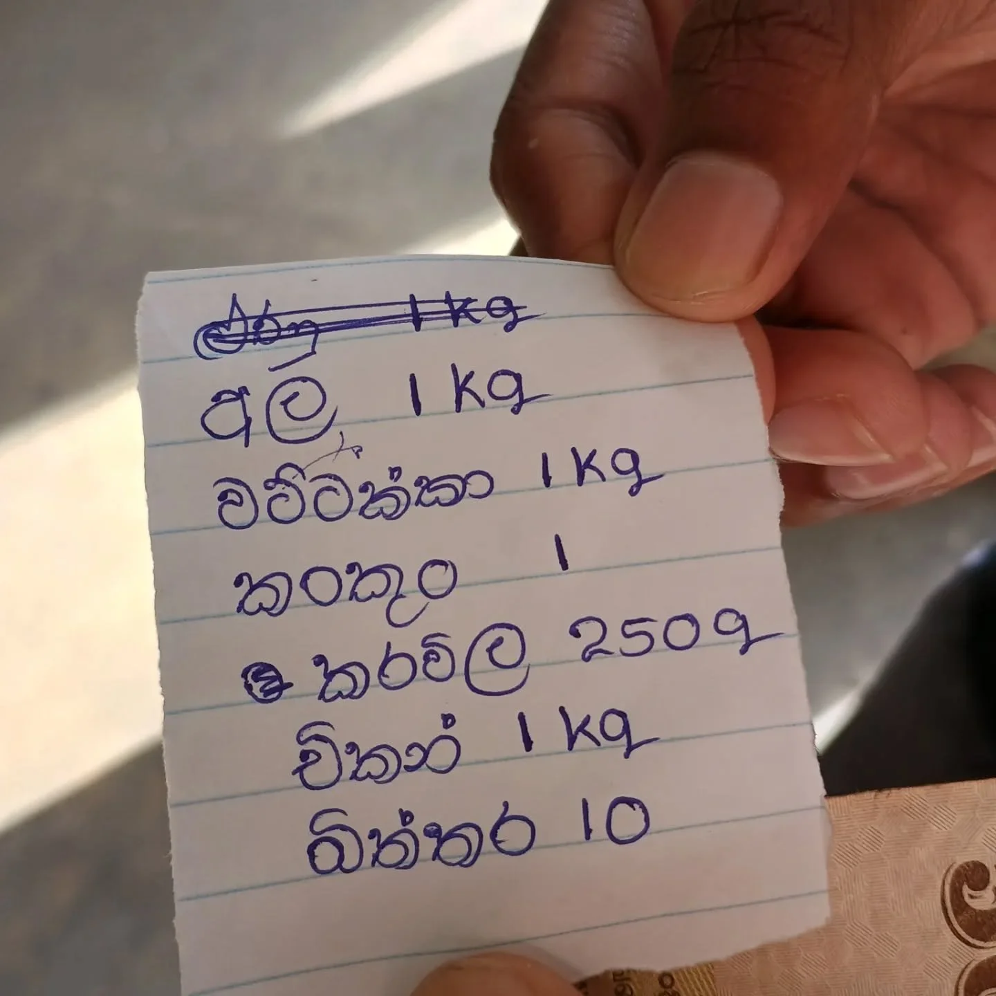 Shopping list and the veg market, Kandy. Just glorious.