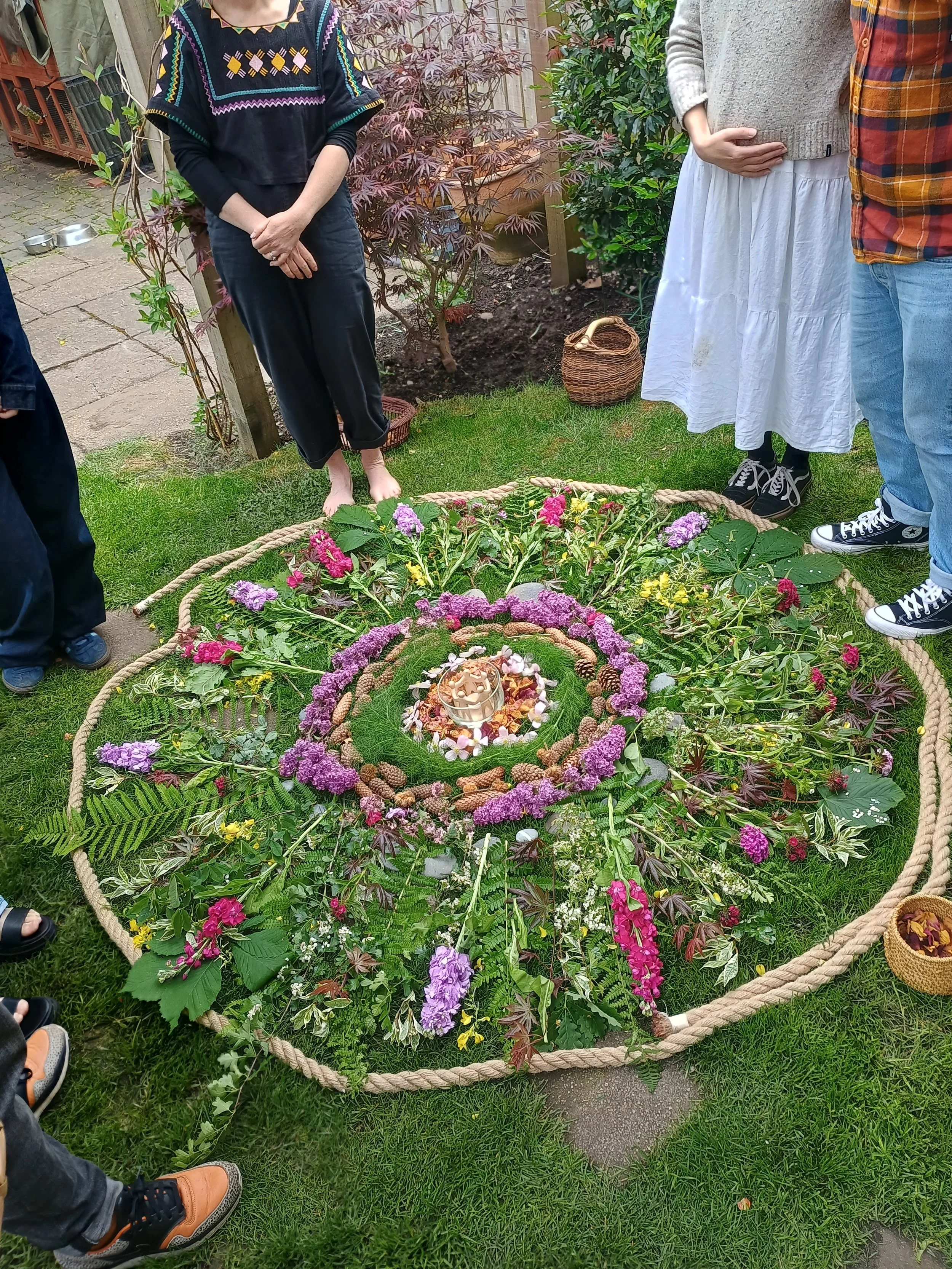 A back garden mandala ceremony for old grief