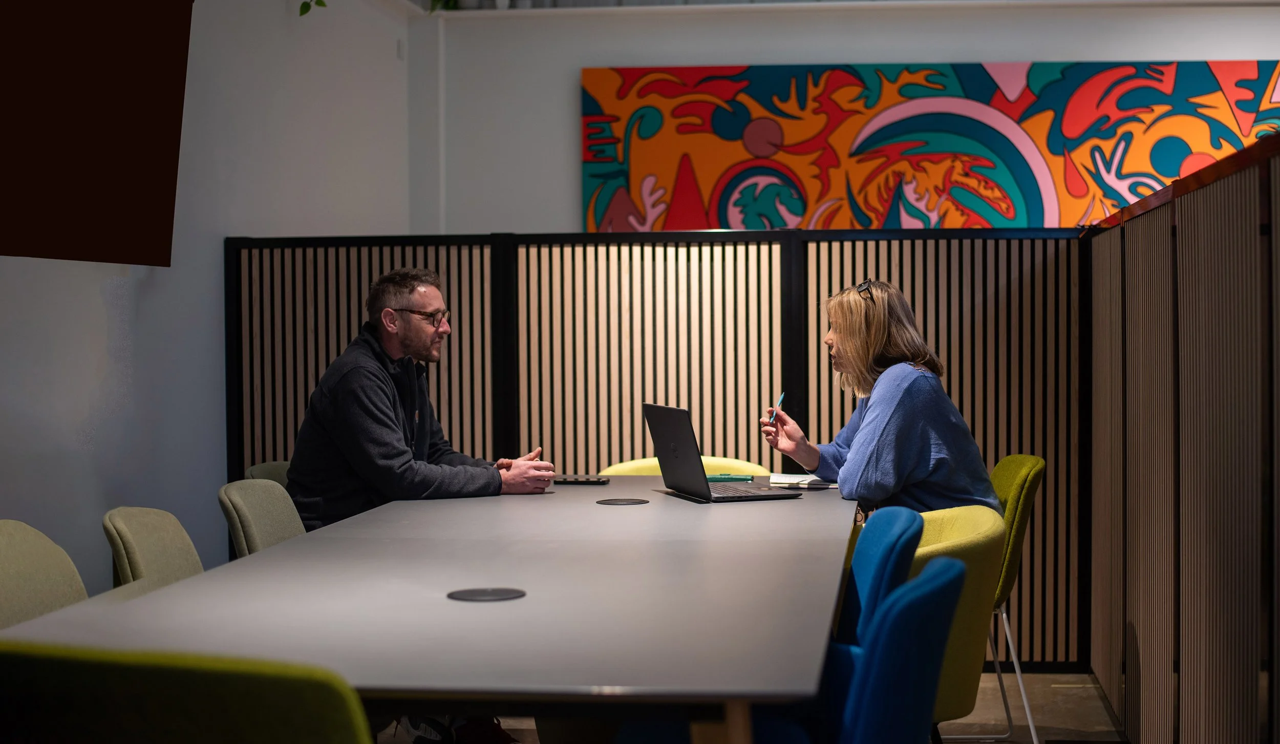 Acoustic Panels to create a privacy zone in an office