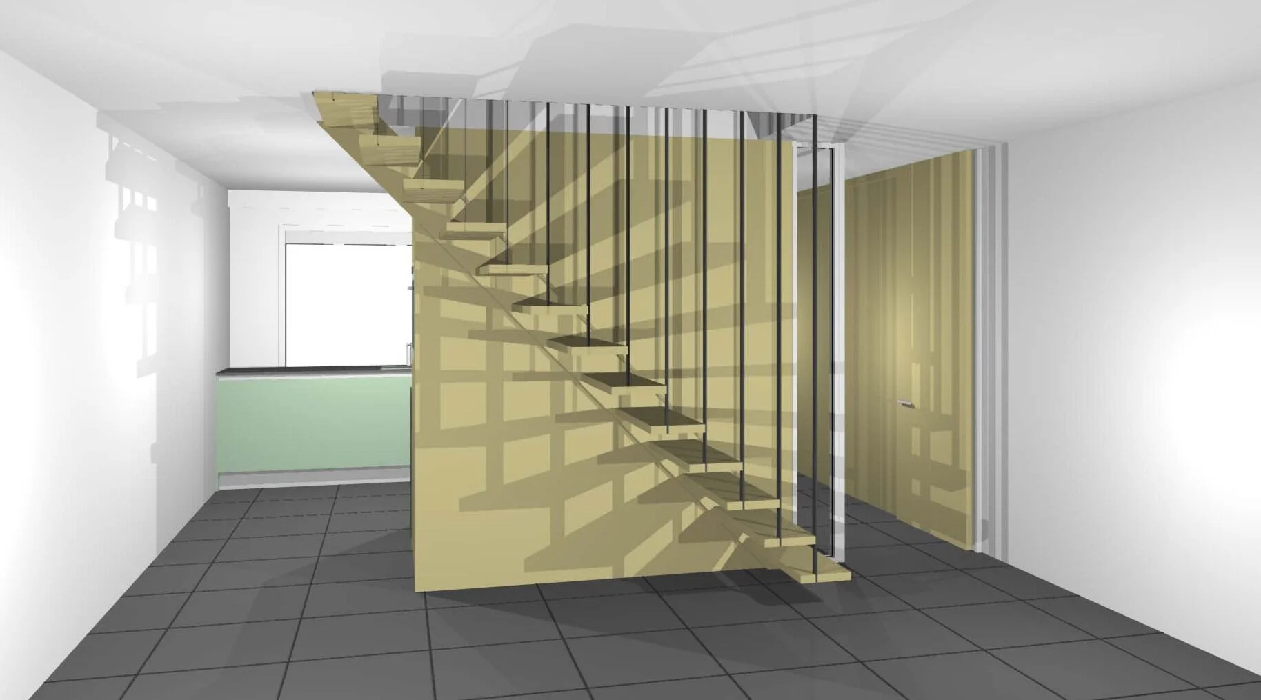 Herinrichting woonkamer & keuken "Artist impression"