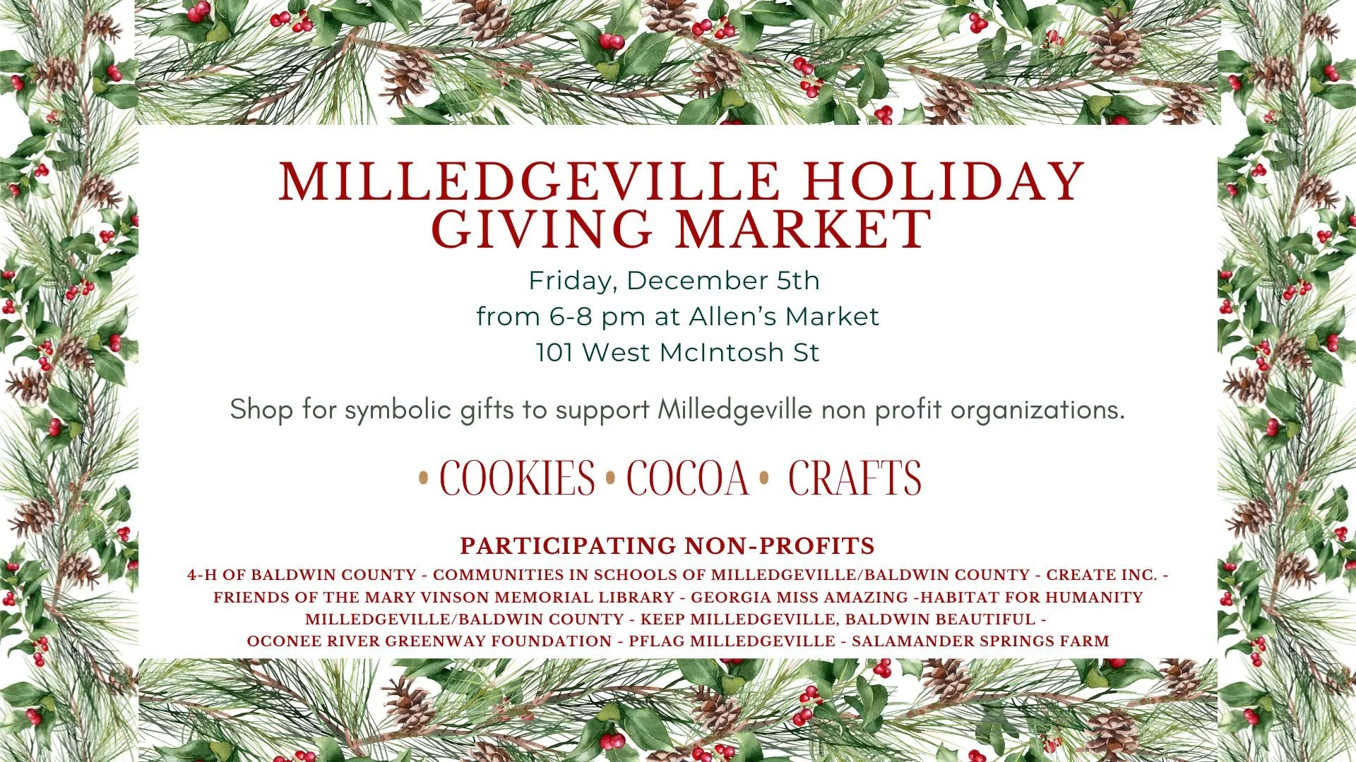 Milledgeville Holiday Giving Market