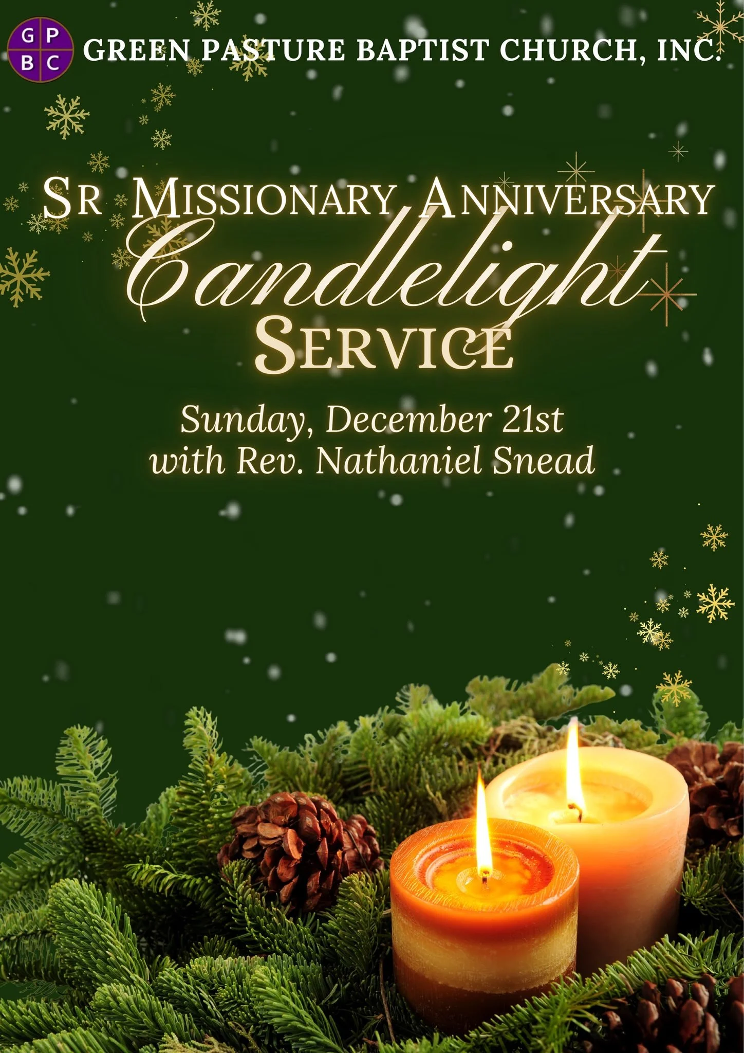 Green Pasture’s 2025 Sr. Missionary Anniversary and Annual Candlelight Service