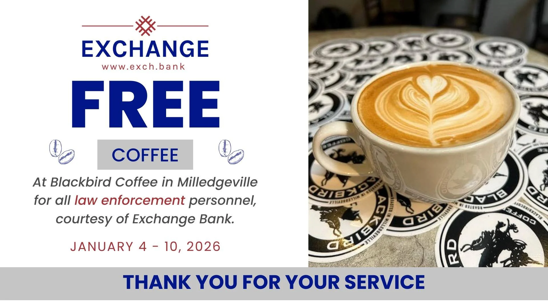 Law Enforcement Appreciation: Complimentary Coffee at Black Bird Coffee