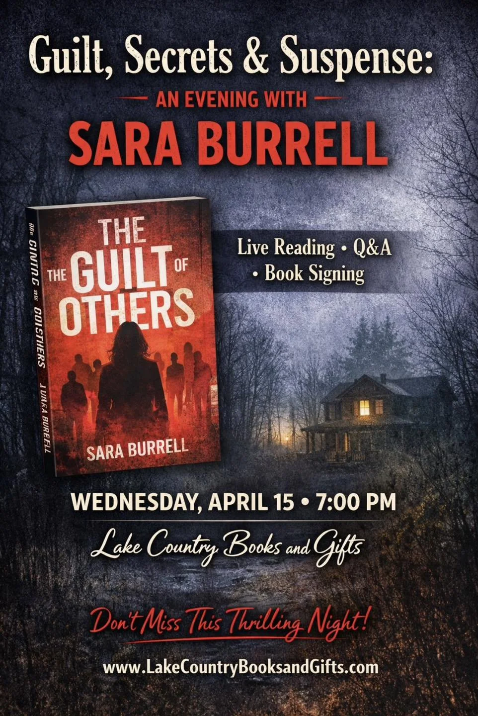 Guilt, Secrets and Suspense: An Evening with Sara Burrell