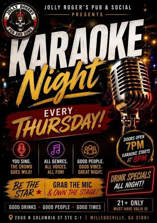 Karaoke at Jolly Roger's Milledgeville 