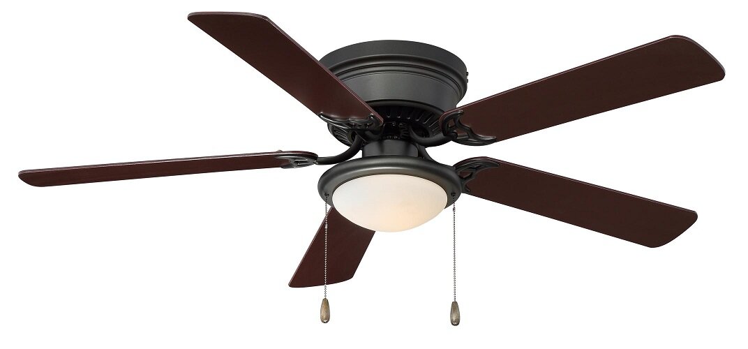 Hugger 52 in LED Indoor Brushed Nickel Ceiling Fan with Light Kit 