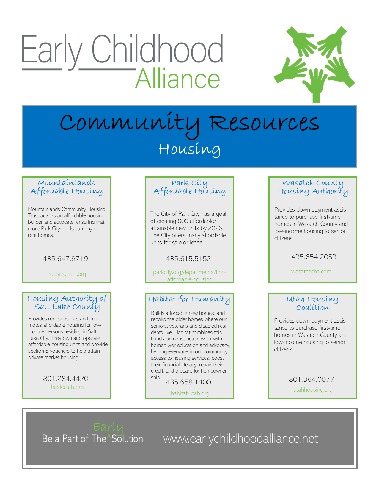 Housing Community Resource Flyer