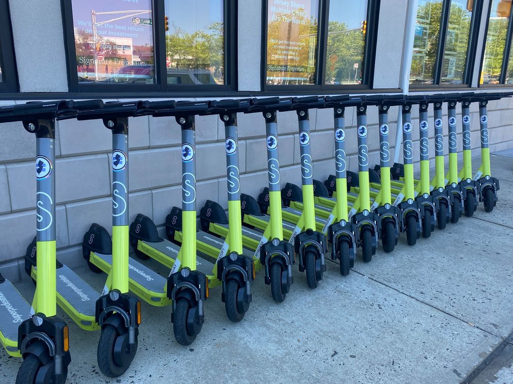Scooters ready to ride in the Asbury Park Pride parade with Garden State Equality