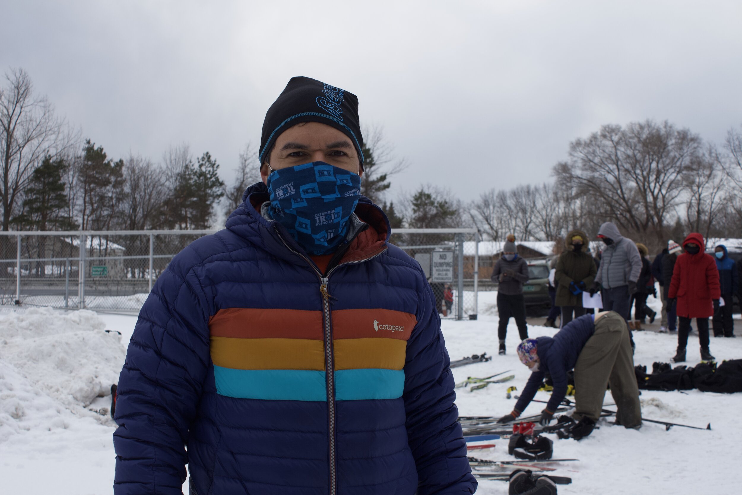   Renzo Silva, a weekly volunteer. He gives people their gear and helps keep the line moving.  