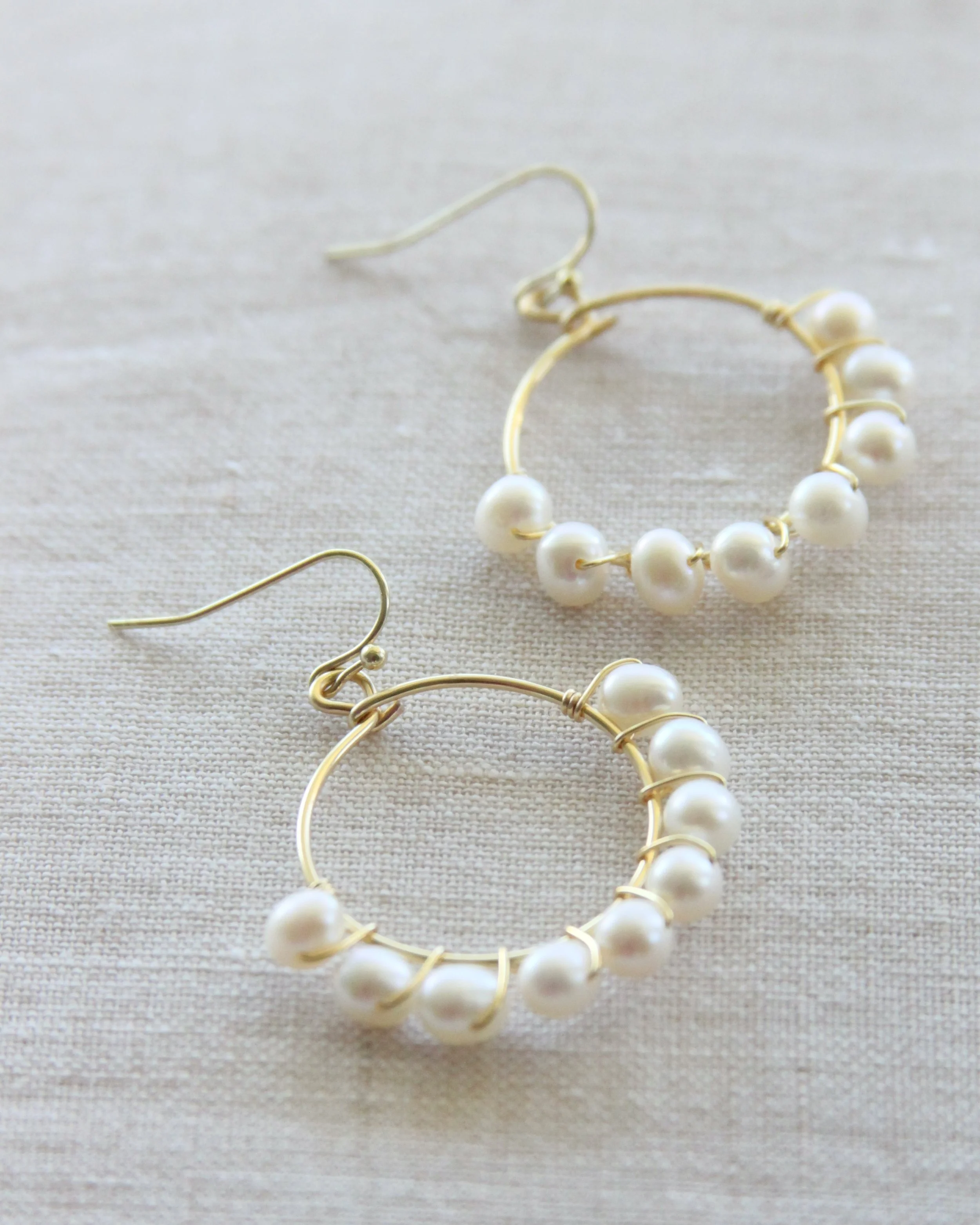Pearl Bridal Hoops