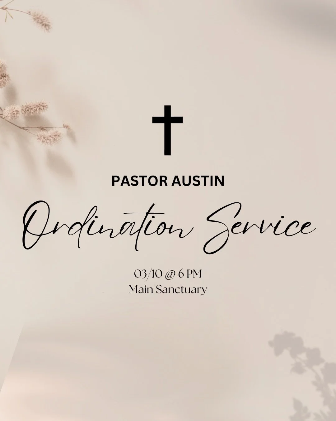 🔹 Join us in celebration for Pastor Austin's Ordination Service on Tuesday, March 10 at 6pm in the Main Sanctuary 

🔹 Join us for a fun day of Pickleball as we play a doubles tournament to raise money for missions. Please register via the online li