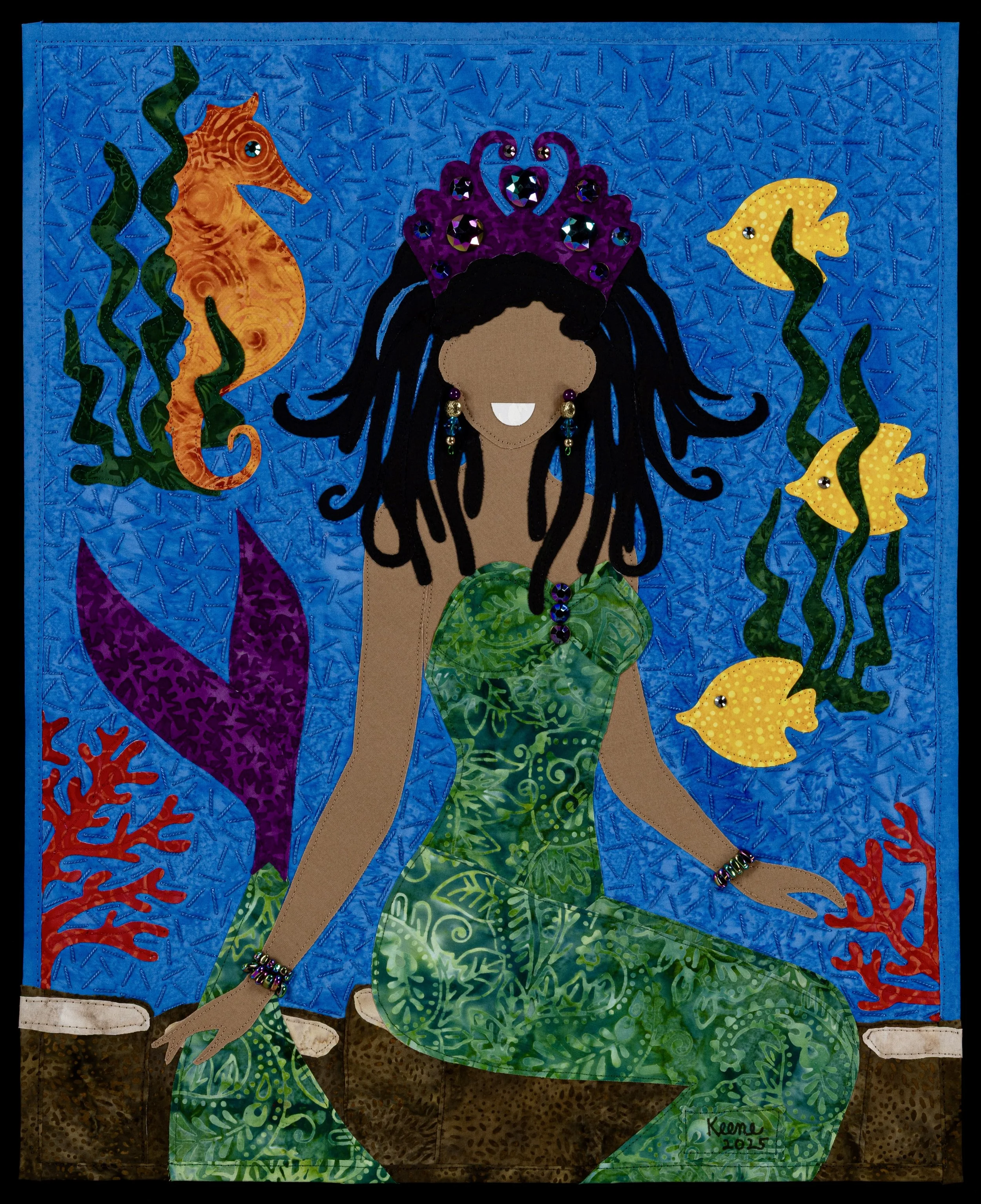 "Sea Siren" Original Art Quilt (2025)