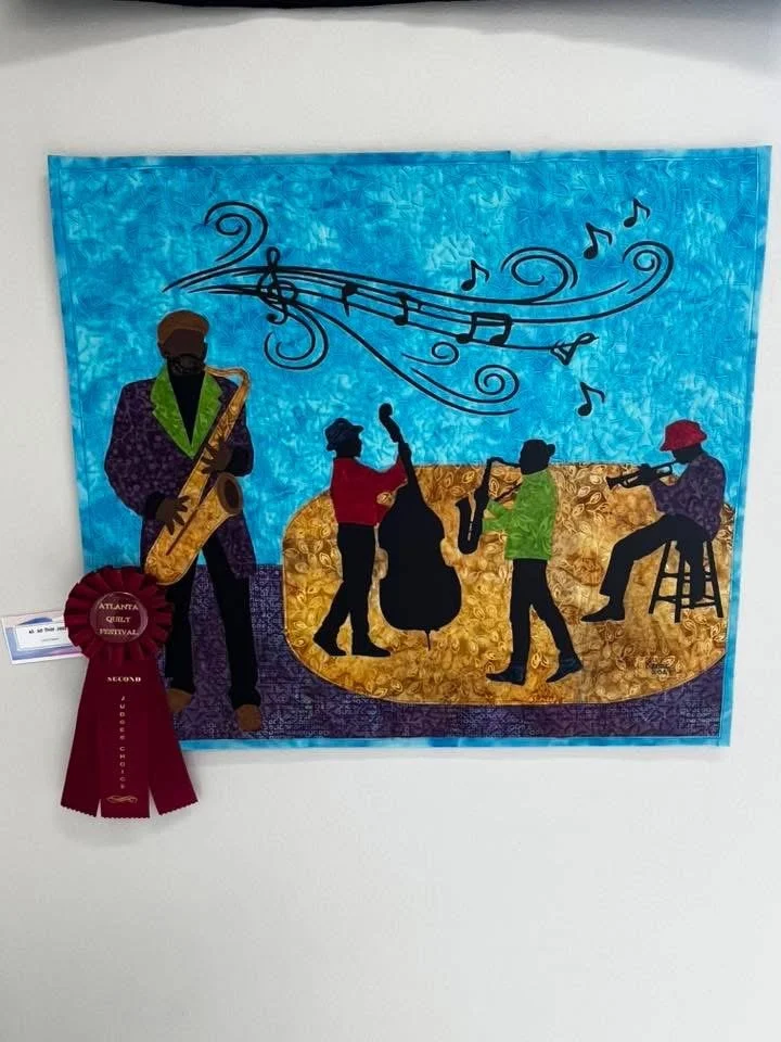 "All That Jazz" wins Second-Place ribbon at Atlanta Quilt Festival
