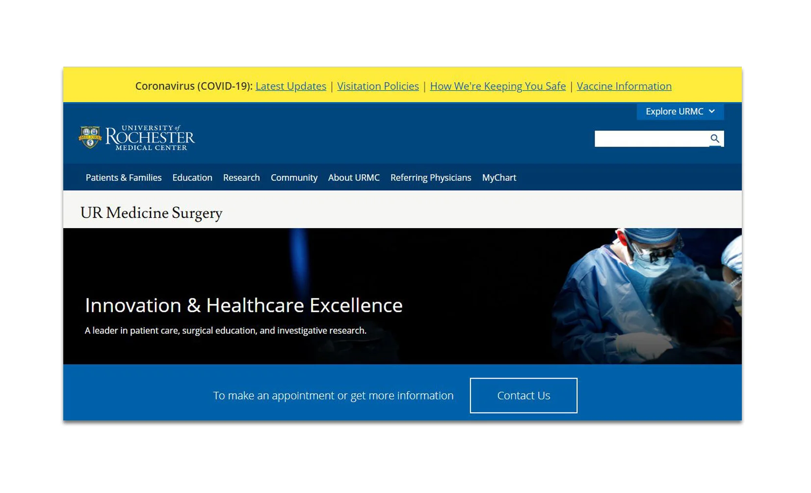 URMC, Department of Surgery website