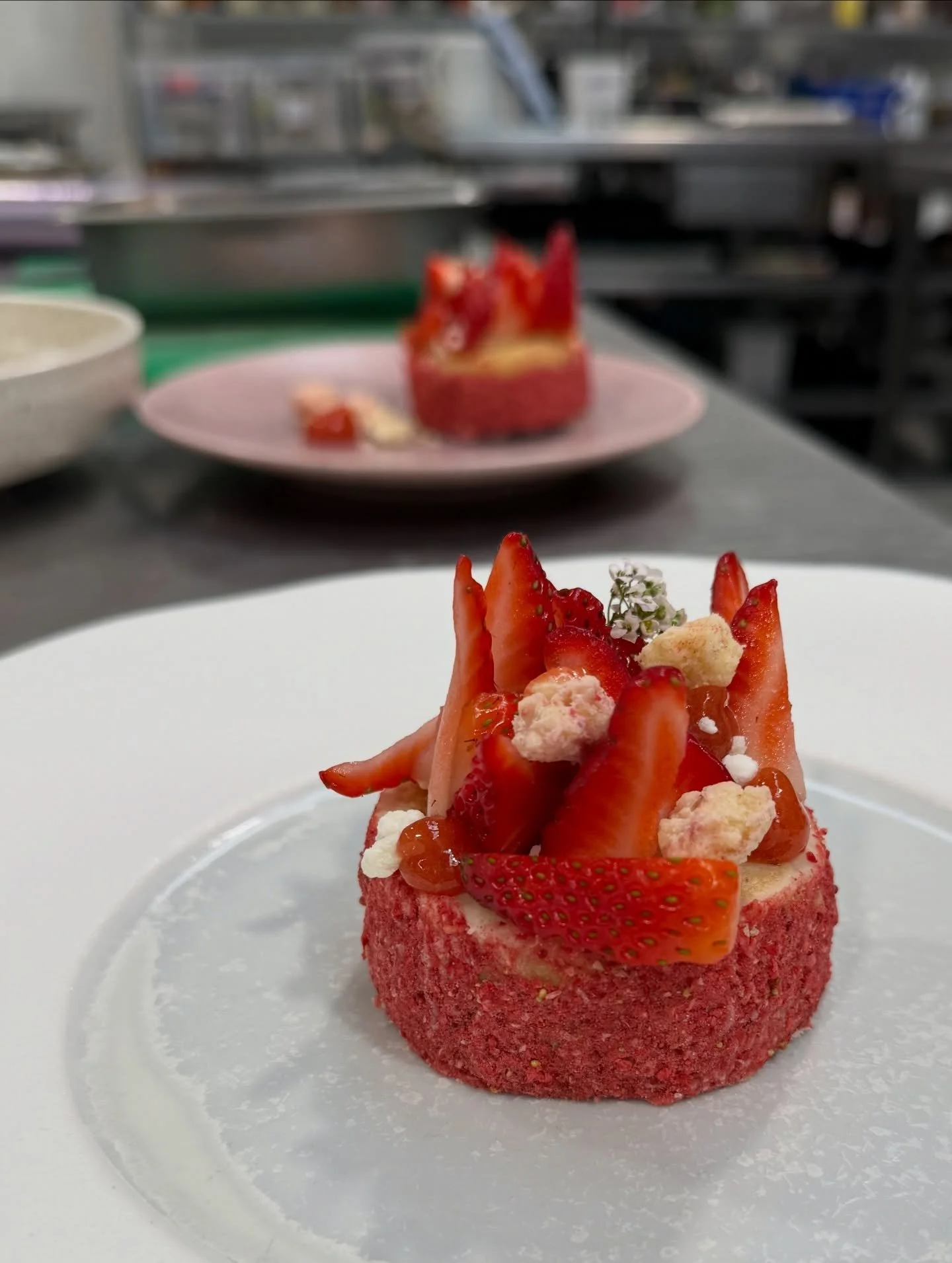 A couple of absolutely sensational desserts served by our pastry king Jed at a wedding tasting this weekend.

You see strawberry shortcake on the menu and I don&rsquo;t think you quite expect something as stunning as this fine piece. Inside there&rsq