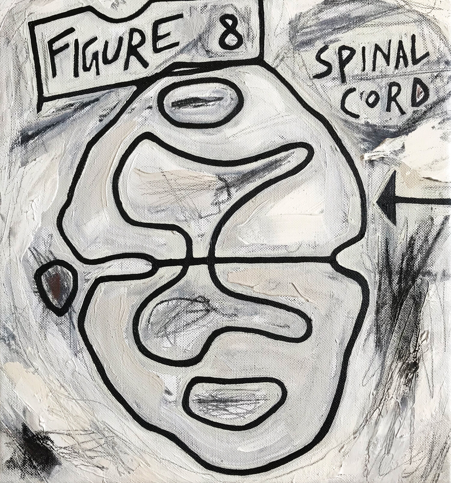   Figure 8, 2020. 30 x 28 cm.  oil on canvas⁣⁣⁣      