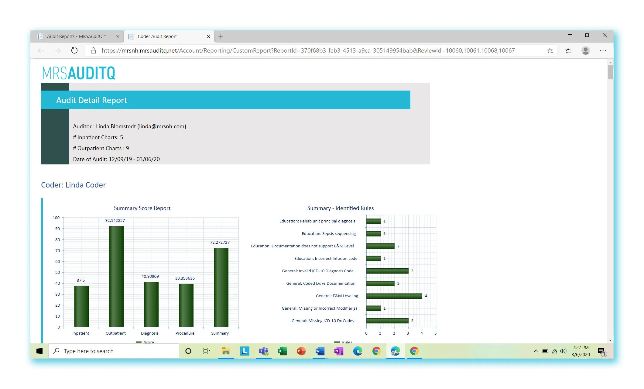 Coder/Provider Report