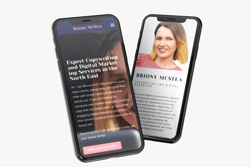 Briony McStea iPhone X Mockup - THAT Branding Company - Ethical Creative Design and Branding Agency in Newcastle Gateshead and Durham - UK.png