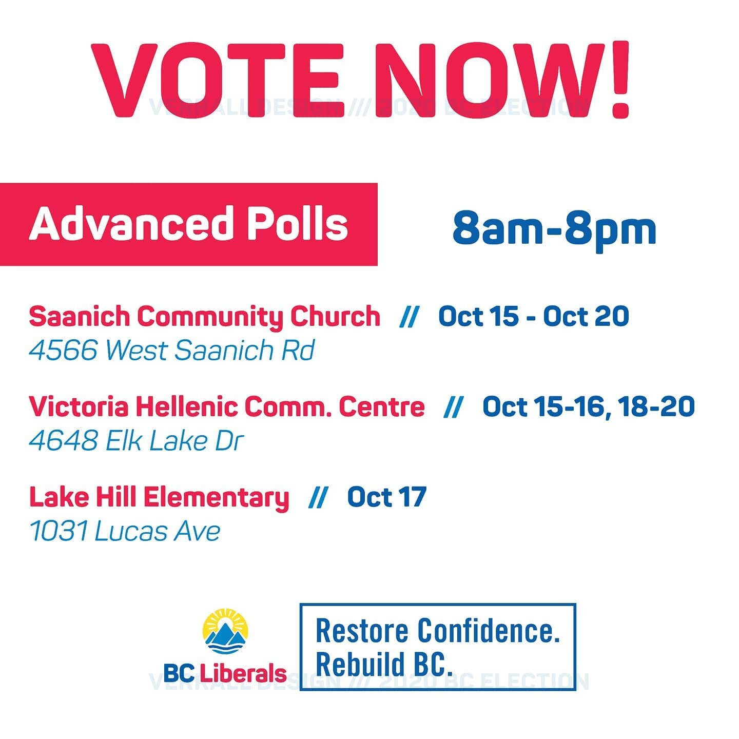 A GOTV graphic encouraging Saanich voters to vote in advanced polls.
...
Over the coming days, I'll be highlighting work done during 2020 BC Election.
...
...
@bcliberals @wilkinson4bc @rishisharmasaanich @rssharmahome #bcpoli #politics #campaign #ca