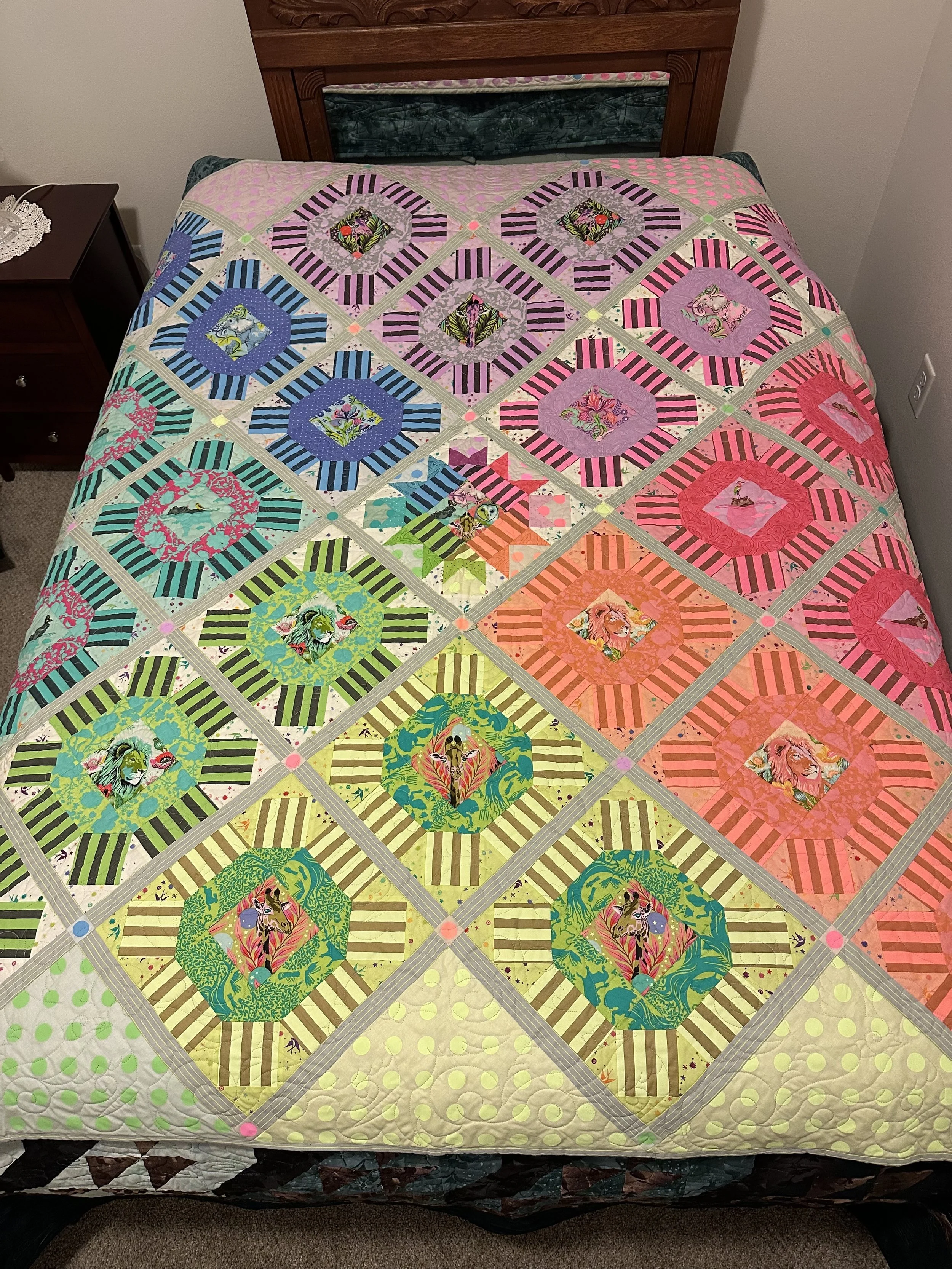 Everglow Star Clyster by Janine Scott, Sisters, OR 75" x 75"