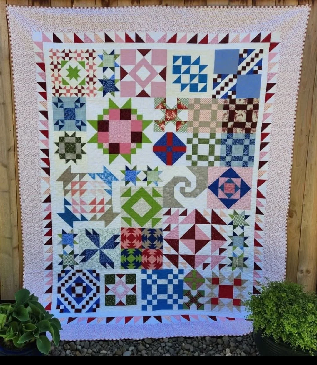 Piece & Quilt Sampler by Bonnie Marchant, Albany, OR 74" x 90"
